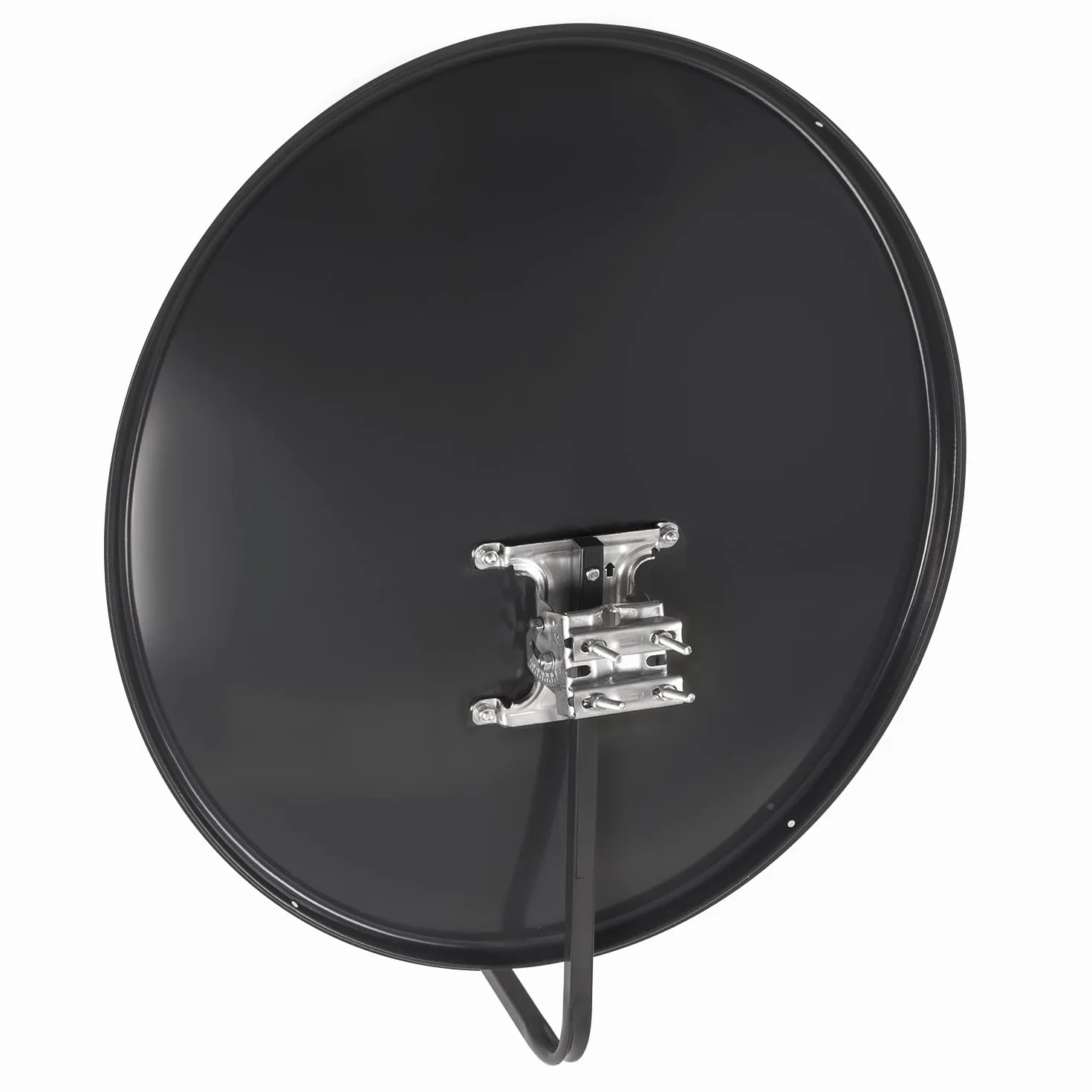 Maclean MCTV-929 Satellitenschüssel mit LNB-Halterung und Masthalterung Sat Antenne Satspiegel LNB Tragarm Phosphatierter Stahl (90cm Durchmesser)