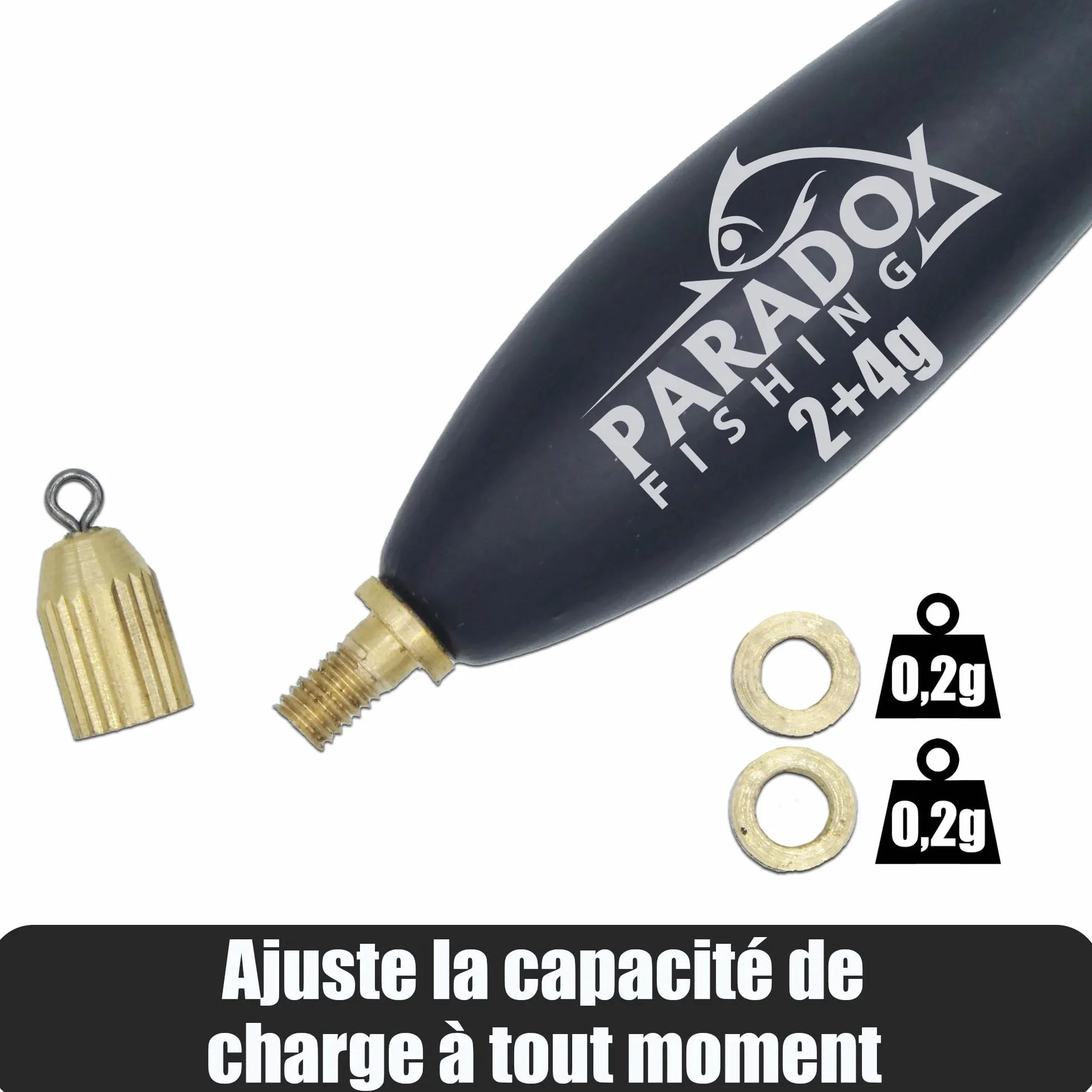 Paradox Fishing Lot de 5 flotteurs de pêche 2g 4g 8g pré-blanchi
