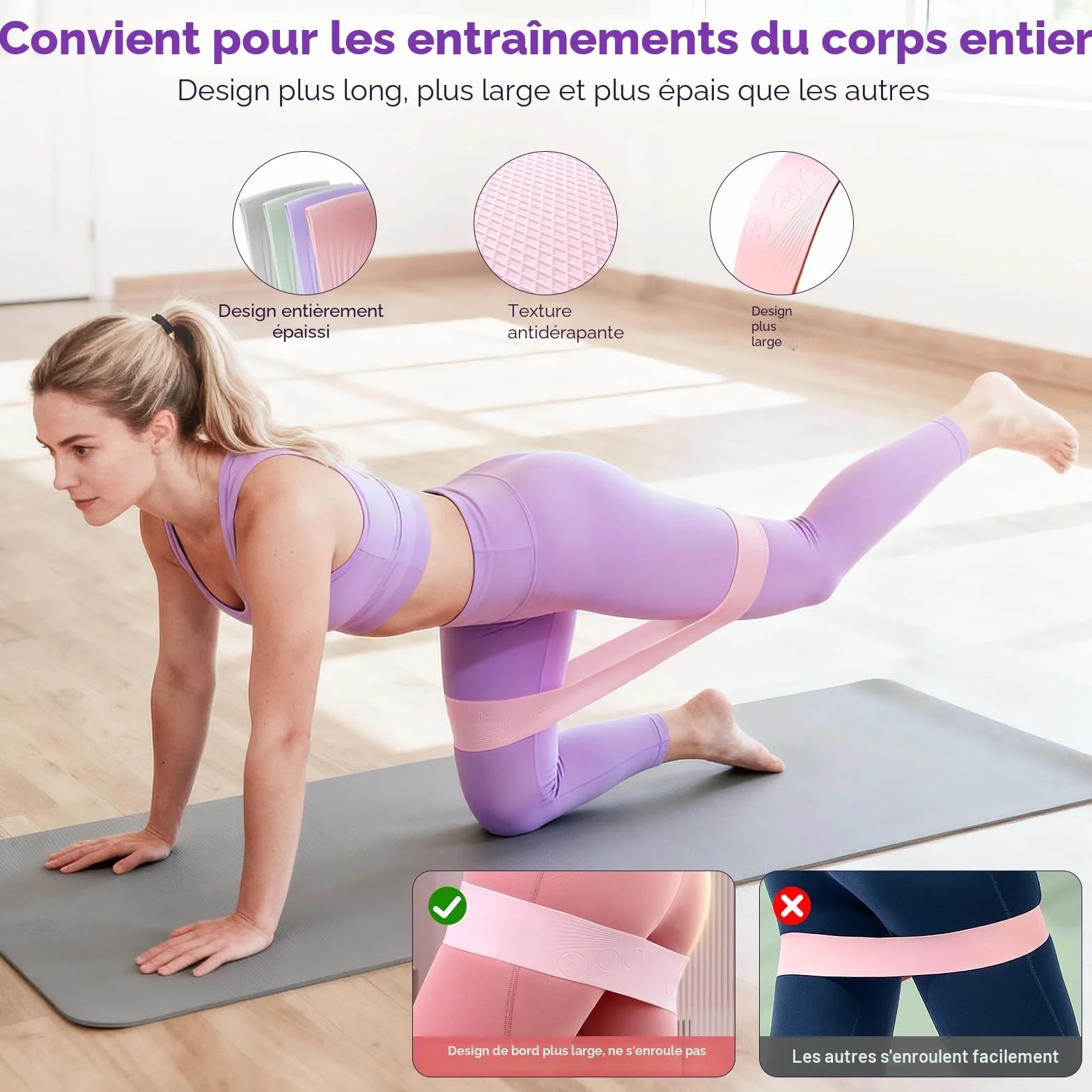 Set Anneau Pilates avec Cercle Pilates, 4 Bandes Résistance 15-45 LB, Mini Ballon Anti-éclatement, Kit Pilates Maison