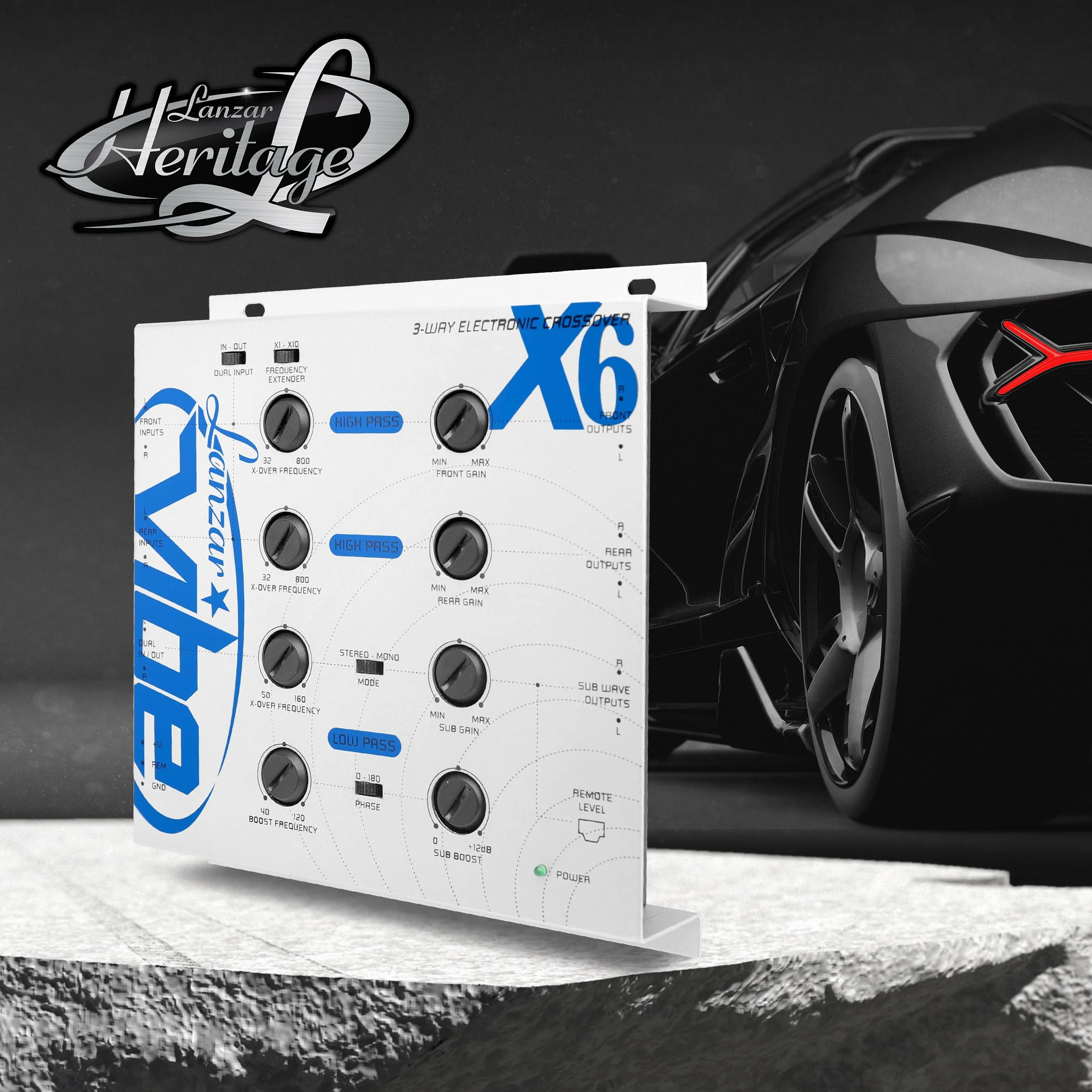 Lanzar VIBEX6 Vibe Réseau croisé électronique 3 Voies avec télécommande pour Caisson de Basses