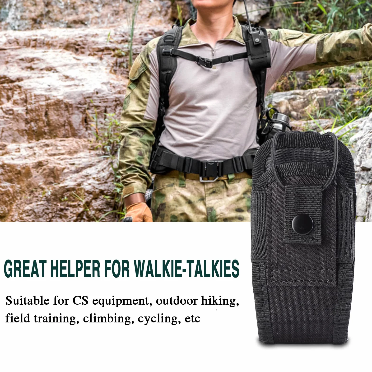 Kyrio Molle Pochette de ceinture pour radio portable ou talkie-walkie
