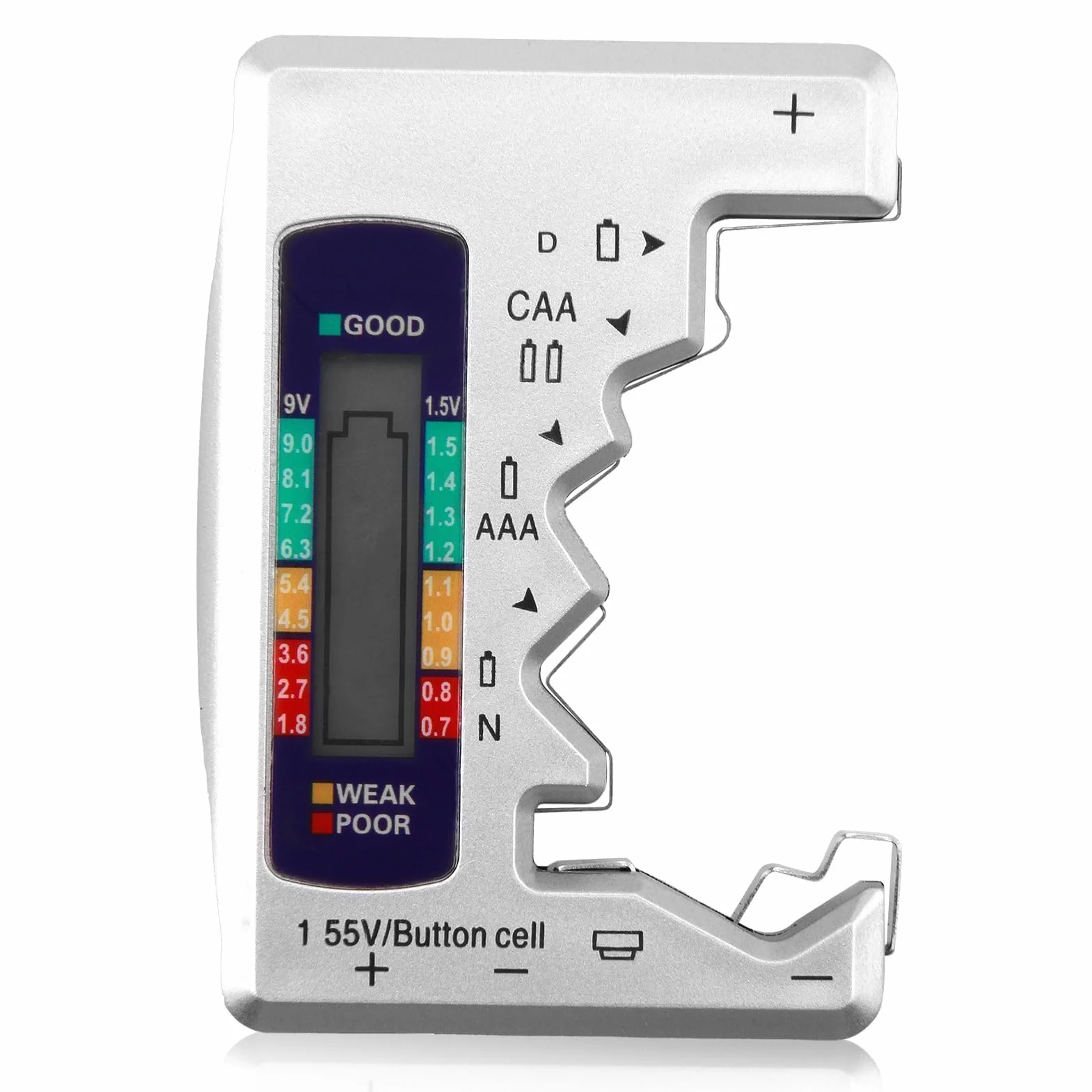 Testeur de batterie universel numérique pour piles AA AAA C D 9 V 1,55 V