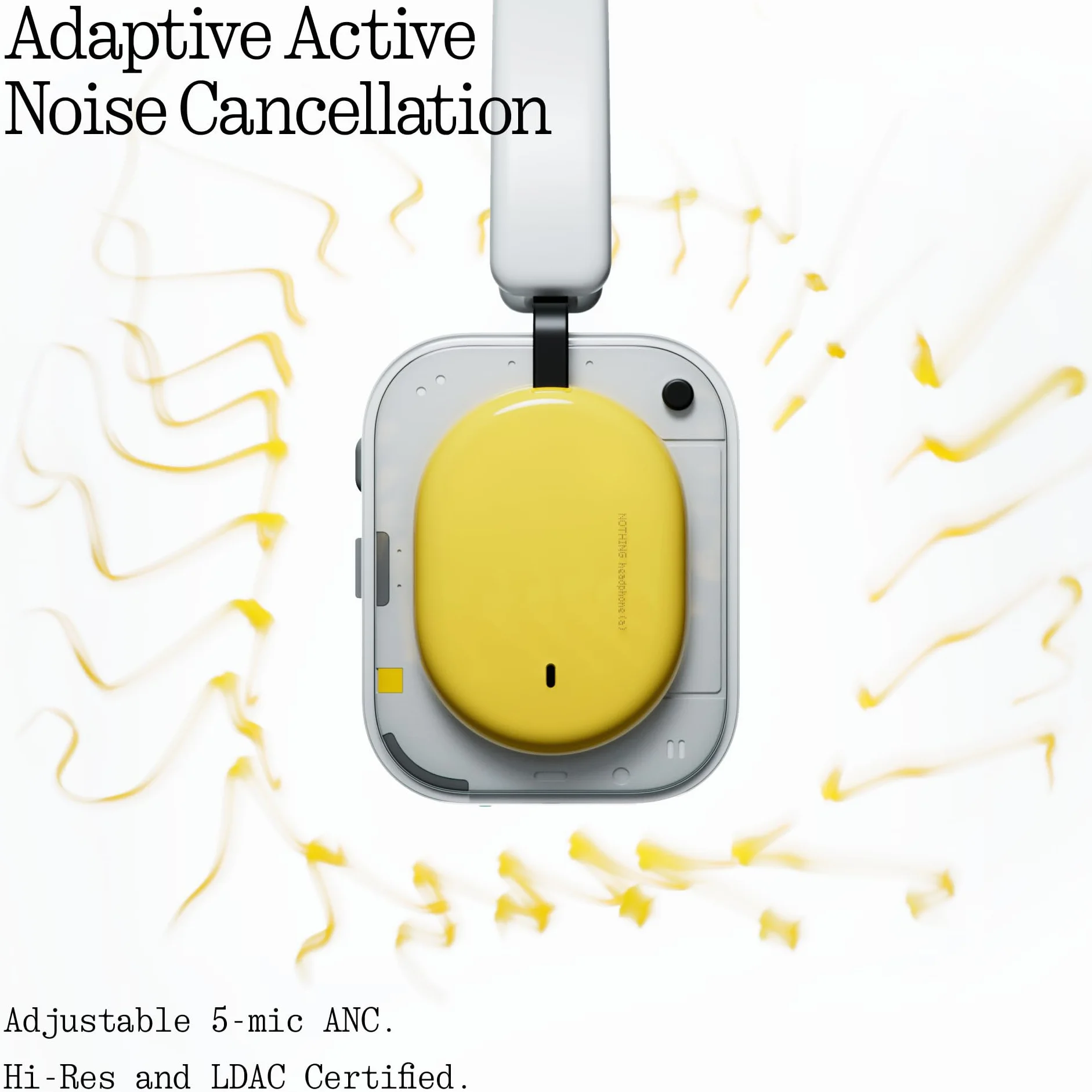 Nothing Headphone (a) Casque Circum-Aural sans Fil avec Réduction Active du Bruit, 135h Autonomie, Hi-Res, Audio Spatial, Commandes Tactiles – Noir