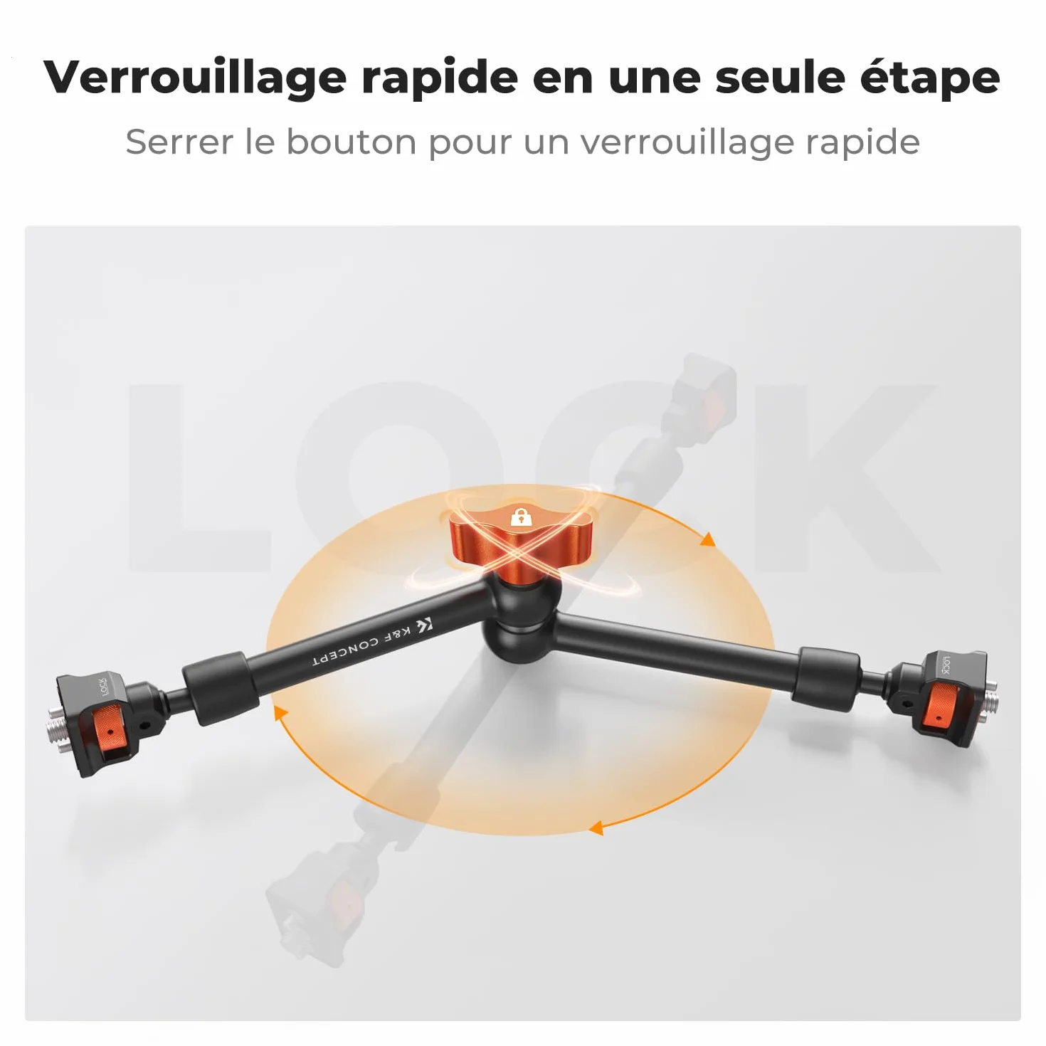 K&F CONCEPT Bras Magique 11 Pouce avec Pince Super Clamp et Vis 1/4'' 3/8'', Support Articulé Réglable pour Moniteur, Appareil Photo, Lumière LED, Microphone, Trépied Vidéo