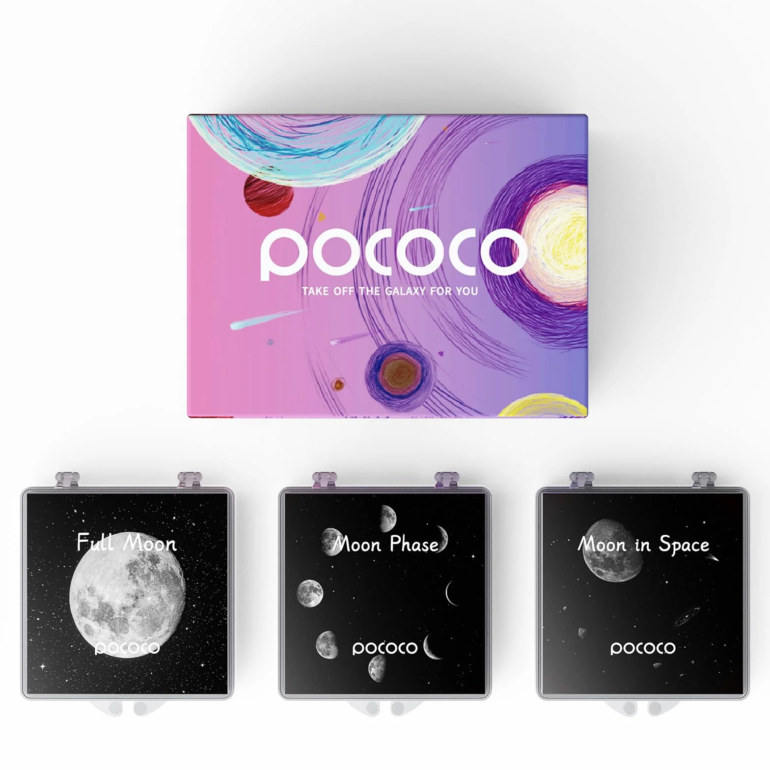 Disques Réalistes Moon - Disques pour Le Projecteur d'Étoiles POCOCO Galaxy Lite Home Planetarium, Ultra HD 5k, 3 Pièces (Moon - 3 Disques sans Projecteur)