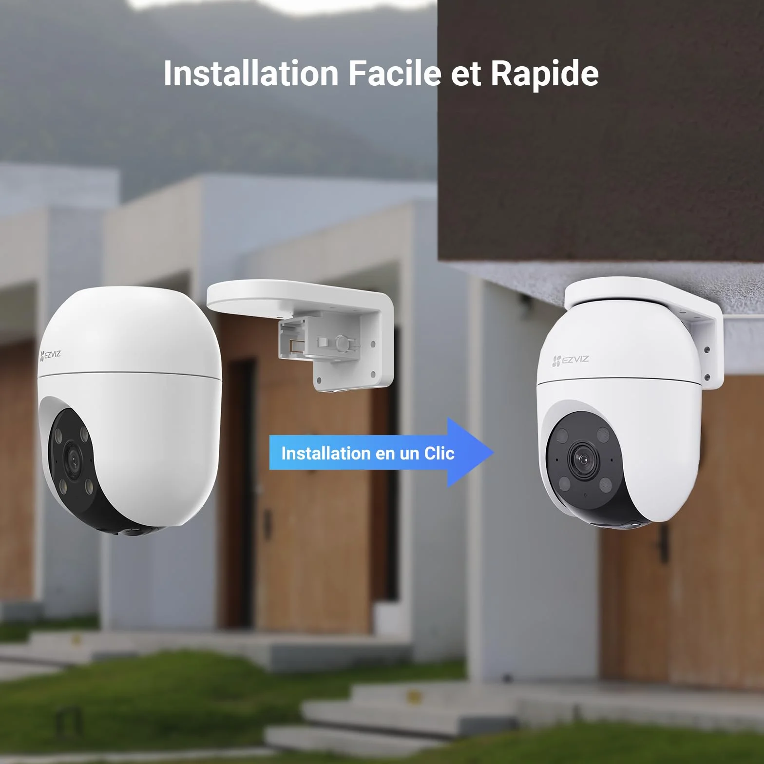 EZVIZ C8c 5MP 2PK Caméra Surveillance WiFi Extérieure 3K 360° Suivi Auto-Zoom Détection IA Humaine Véhicule Vision Nocturne Couleur Double Bande 2.4/5GHz WiFi 6