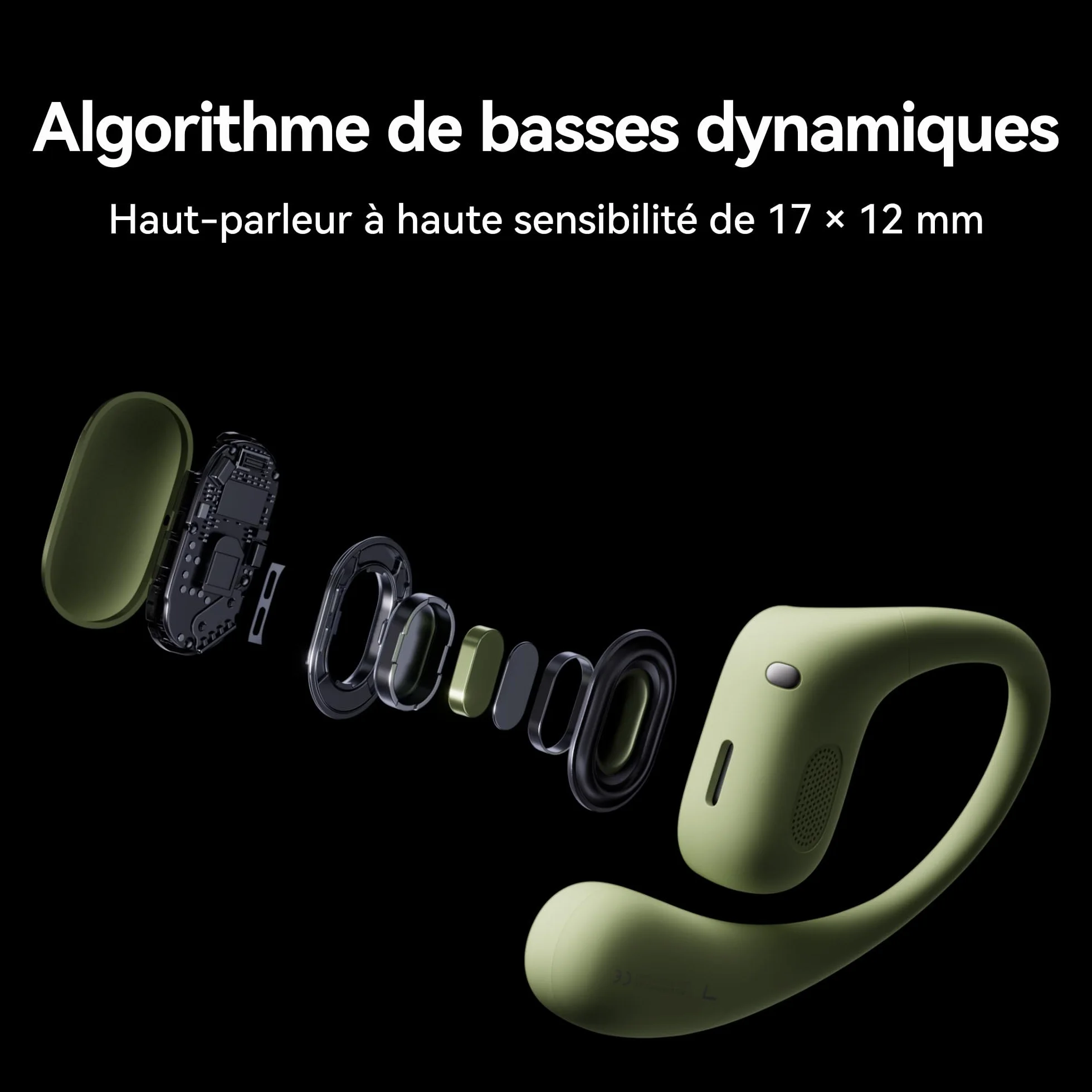 HUAWEI FreeArc écouteurs Ouverts, écouteurs sans Fil, Jusqu'à 28 h d'autonomie, Résistants à l'eau IP57, Ecouteurs pour Le Sport, Appels Ultra Stables, avec iOS, Android et Windows, Noir