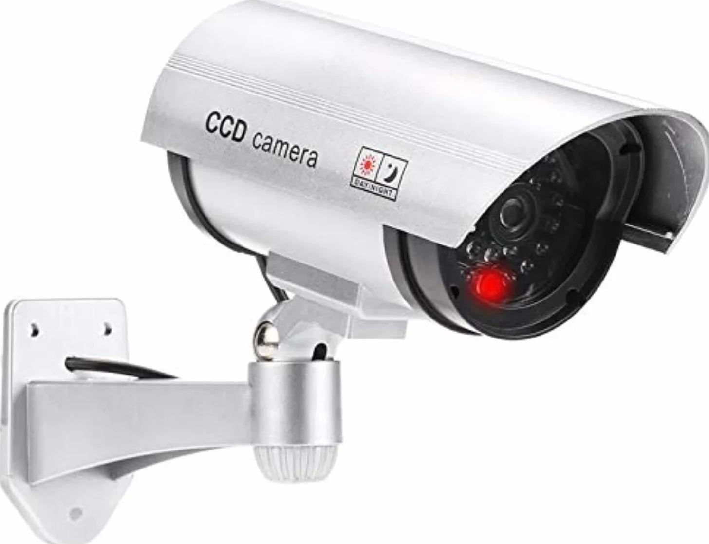 Lot de 2 caméras de Surveillance Professionnelles factices avec Objectif et Surveillance vidéo Clignotante