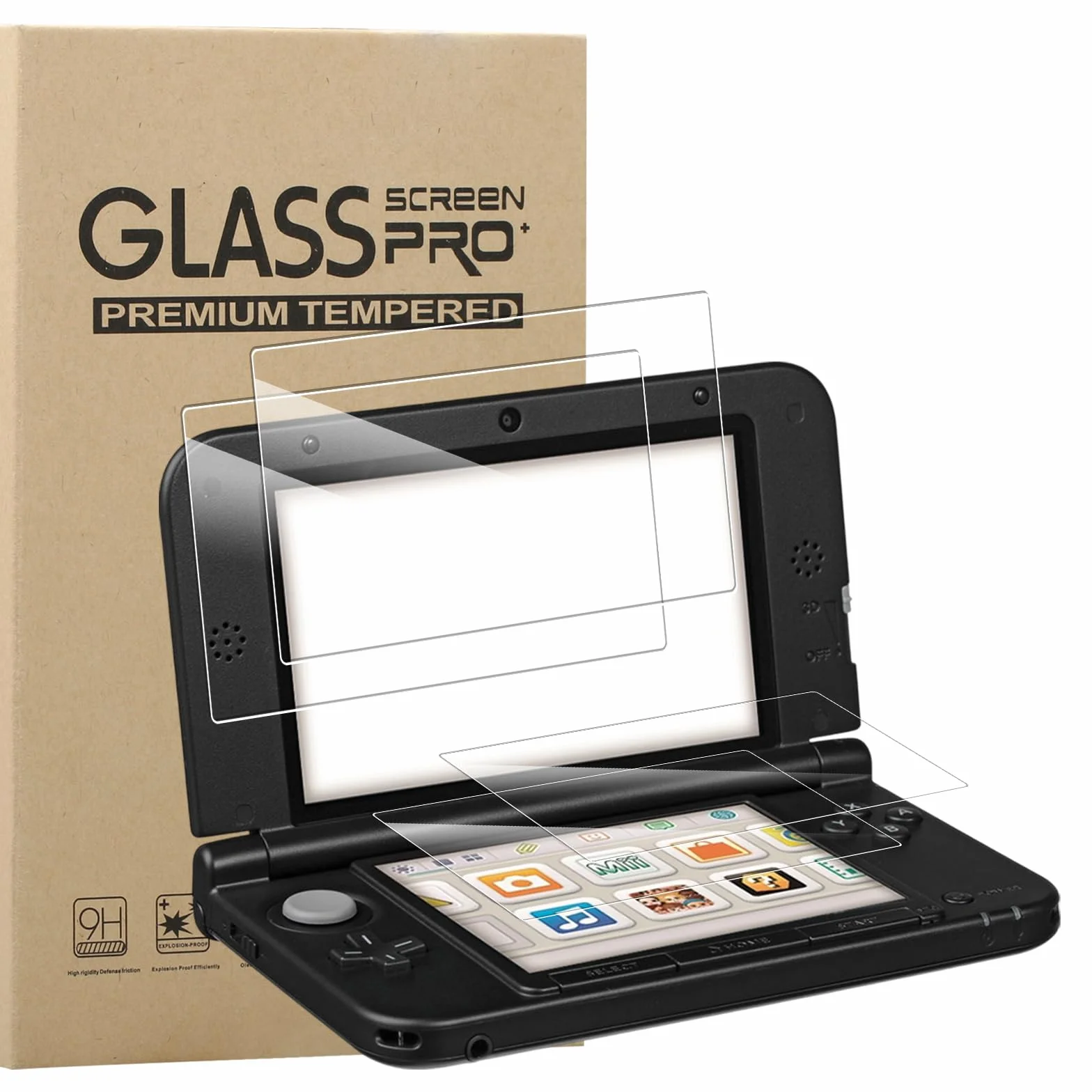 MEMELOKA Verre Trempé pour Nintendo 3DS XL/3DS LL, 2+2 Pièces 9H Dureté [Anti-Rayures][Sans Bulles][Haute Définition] Protection Écran