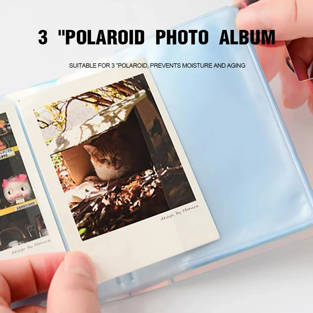 Mini Album Photo,Mini Petit Album Photo de Stockage de Photos,Album Photo pour Timbres Cartes scrapbooking pour Photos de 7,6 cm Compatible avec Fujifilm Instax Mini Film/Polaroid Instax Mini Film