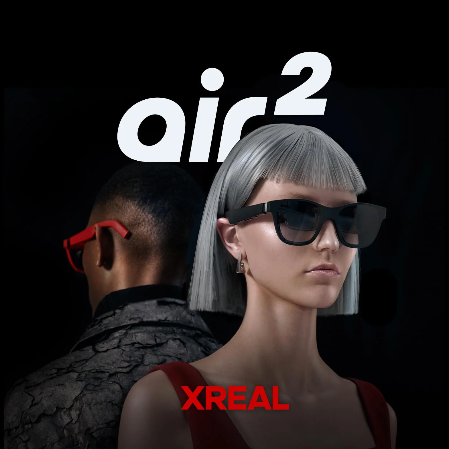 XREAL Air 2 AR Lunettes, Lunettes XR avec Écran Portable Jusqu'à 330", 72g 120Hz 1080P, Compatibles avec iPhone 17/16/15, Android(USB-C DP Uniquement),SteamDeck,ROG Ally, PC/Mac, HDMI avec Adaptateur
