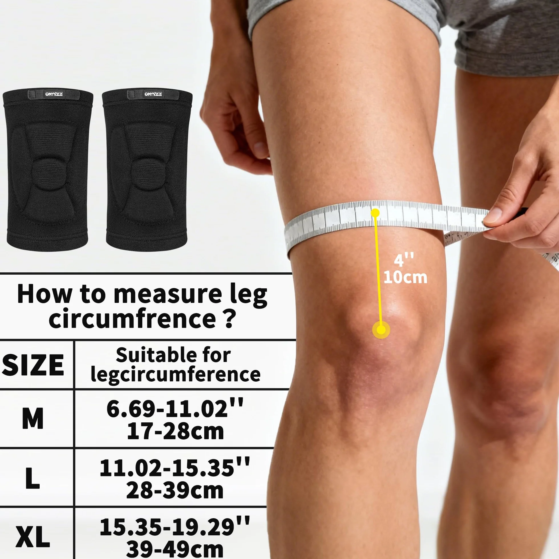 ONTYZZ Genouillere Volley Ball Respirantes Bandage Genou Extensible Doux pour Handball Danse