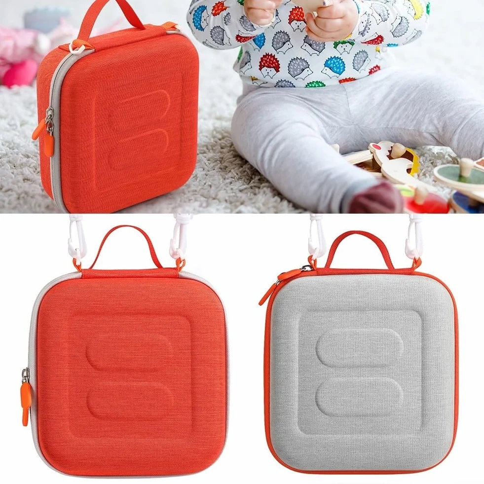 Étui de transport élégant en EVA pour Yoto Mini offrant protection et confort avec une sangle réglable (orange)