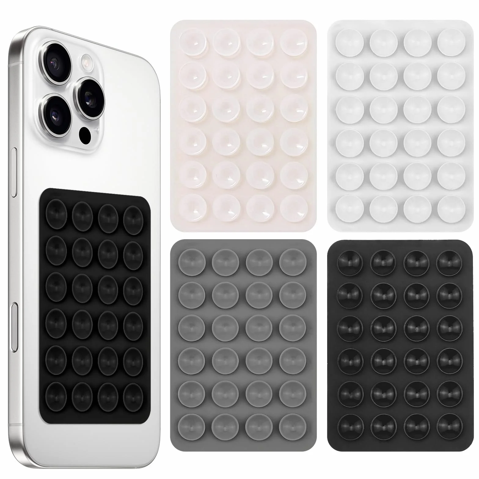 4 PCS Ventouse Telephone Portable, Coque Ventouse, Ventouse pour Téléphone Portable, Antidérapant, Fonctionne avec La Plupart des Téléphones Portables, pour Selfie, Vidéo, Livestreaming