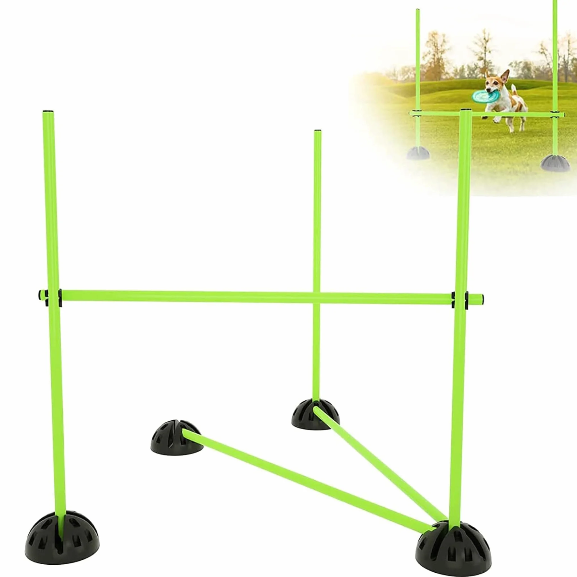 XMTECH Kit de barres de saut 100 cm, obstacles d'entraînement, coordination, dribble, mobilité (15 barres, 10 pieds, 10 clips)