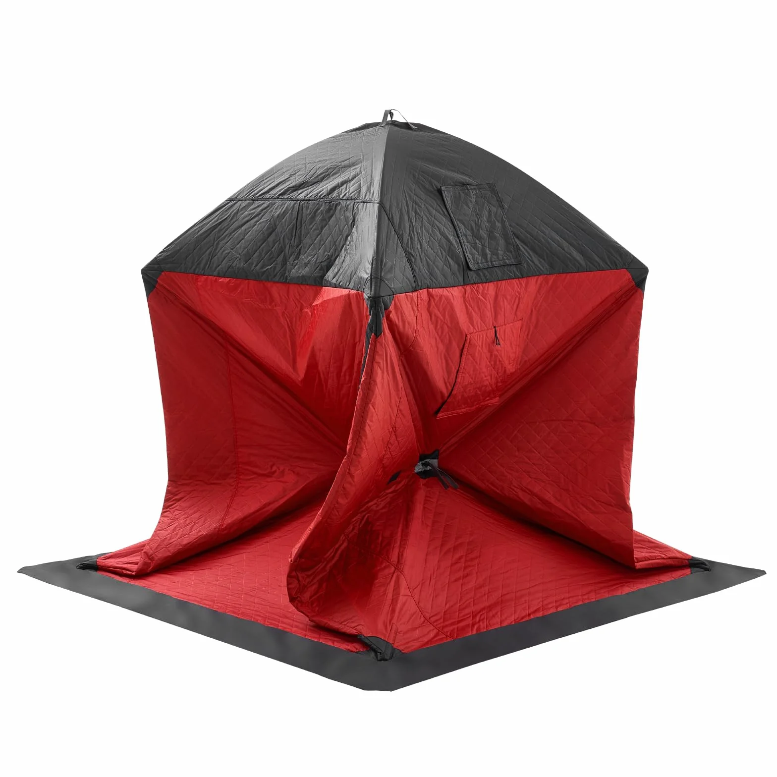 VEVOR Abri de Pêche sur Glace 1,8x1,8x2 m Tente Escamotable Portable Isolant Thermique Tissu Oxford