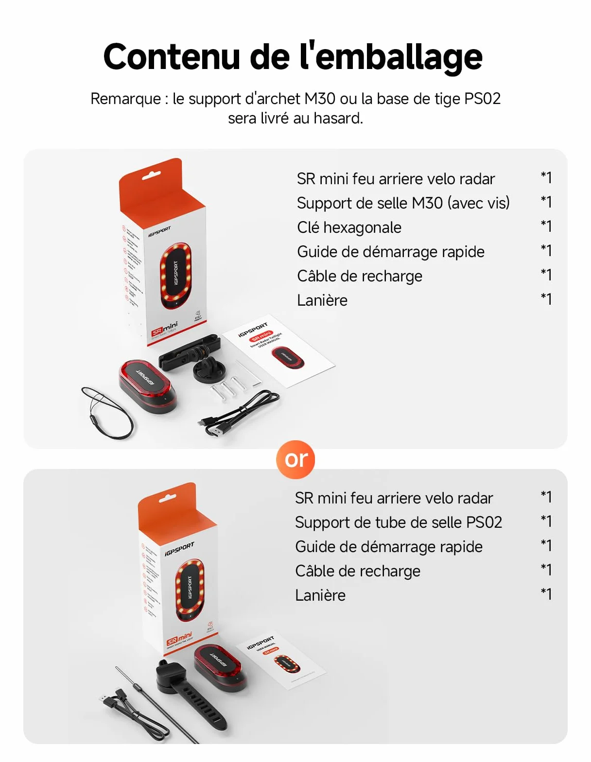 iGPSPORT SR Mini Feu Arriere Velo Radar 160m Detection Radar Alerte Lumineuse Avertisseur Frein 7 Modes Eclairage 220° 20H Ant+ Bluetooth 5.0 IPX7