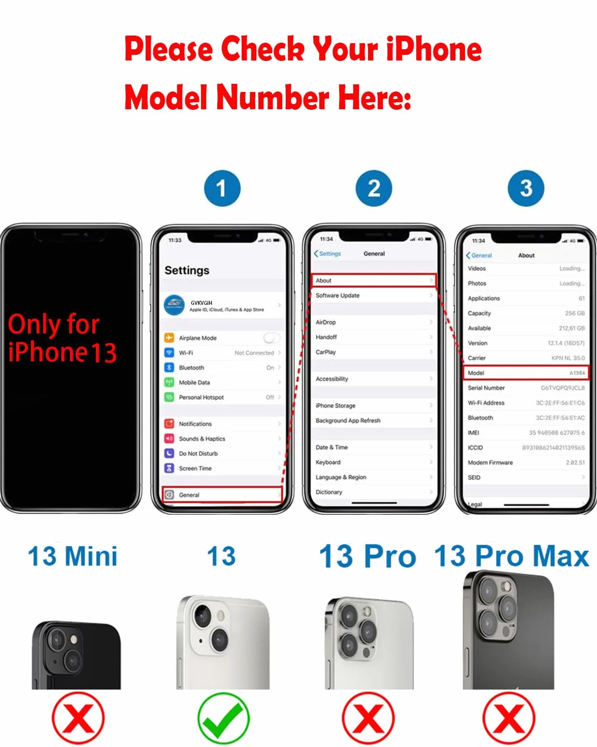 Vitre arrière de Rechange pour iPhone 13 avec Outils de réparation, Grand Trou arrière de Rechange pour Tous Les transporteurs avec adhésif pré-installé et Kits d'outils de réparation (Noir)