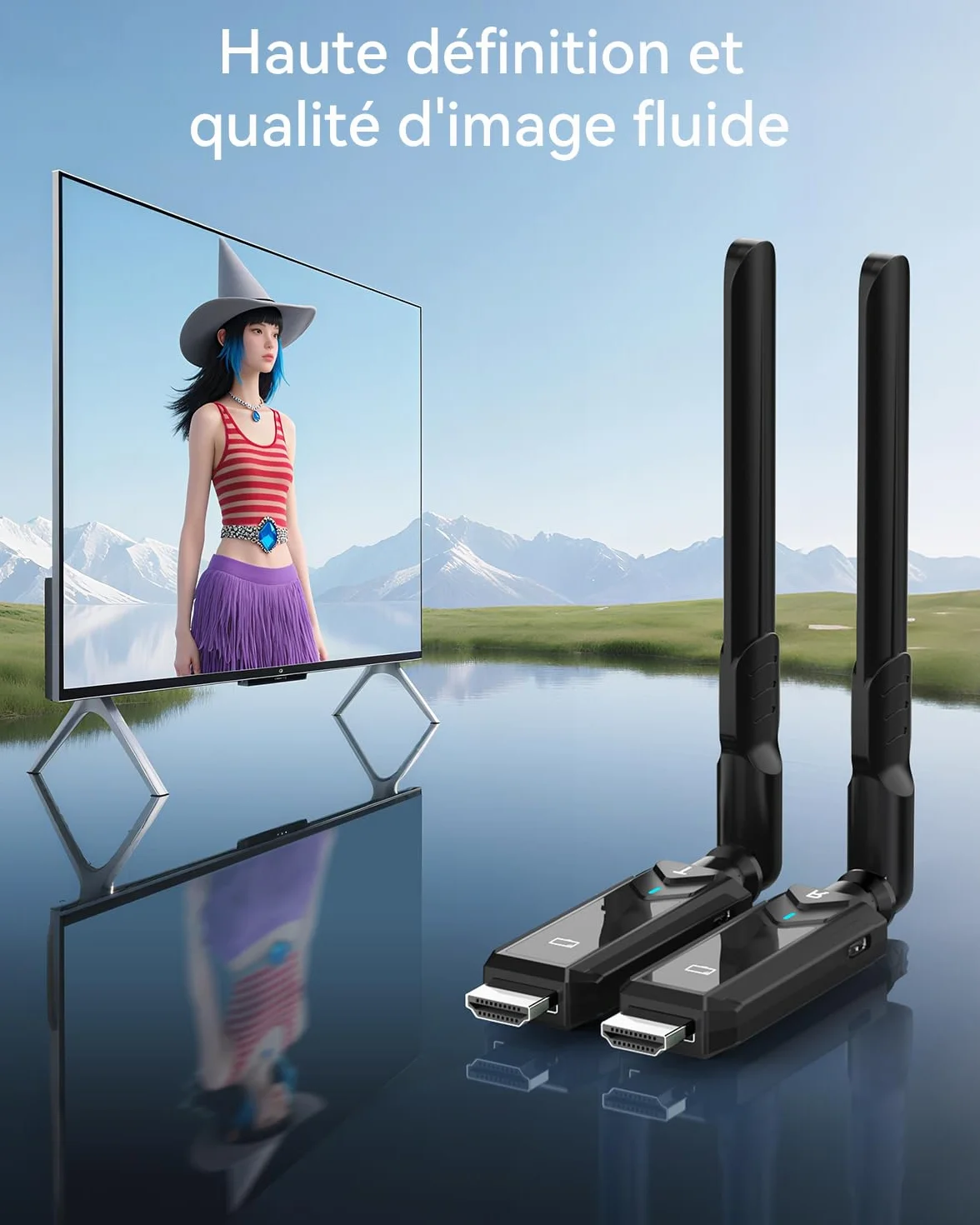 Transmetteur HDMI sans Fil 1080P 400M Diffusion vidéo PC Caméra Box TV vers HDTV Moniteur Projecteur Plug & Play