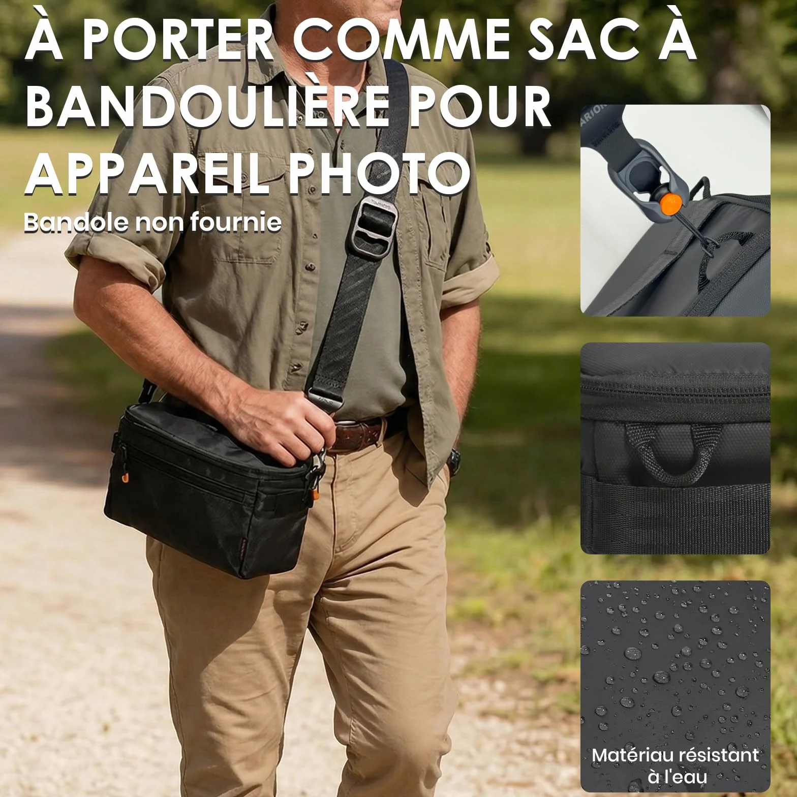 TARION Insert pour Sac Appareil Photo - Sac Intérieur Rembourré avec Couverture Amovible & Cadre Métallique (XS)