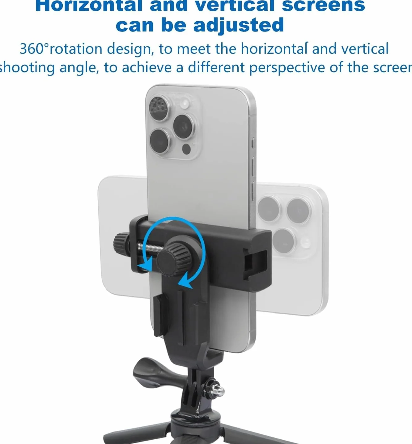 Suptig Support Téléphone pour Trépied, Adaptateur de Montage de Trépied pour Caméra d'Action Compatible pour iPhone, GoPro, DJI Action, Insta 360, Akaso, Microphone, Accessoires de Photographie avec