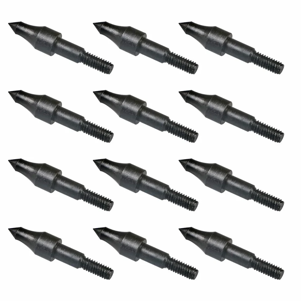 Namvo 12pcs 100grn Black Screw in Practice Broadheads Arrowheads, Tir à l'arc Field Points, Crossbows Compound Bows Flèches Conseils Chasse Noir