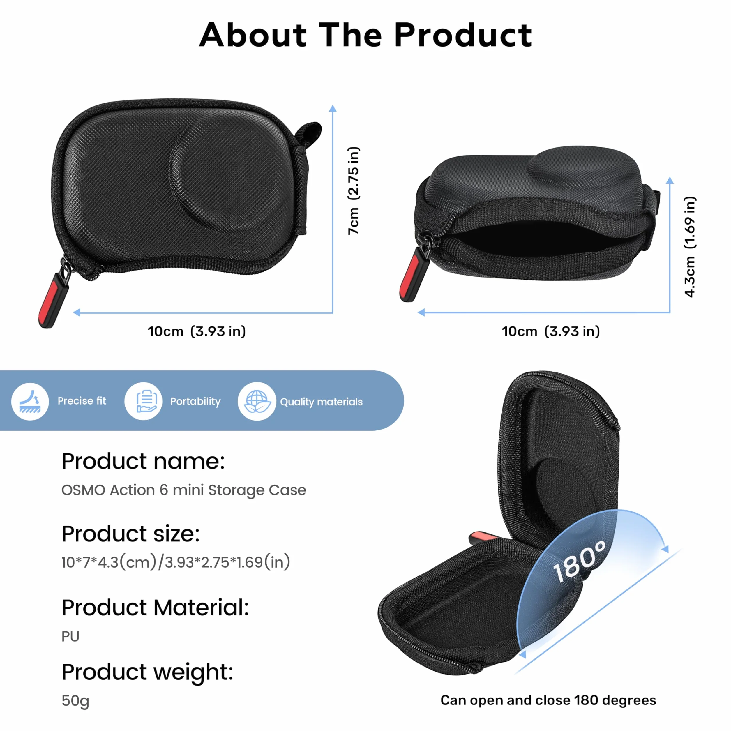 STARTRC PHOTO Mini Sac de Rangement Portable pour DJI Osmo Action 6
