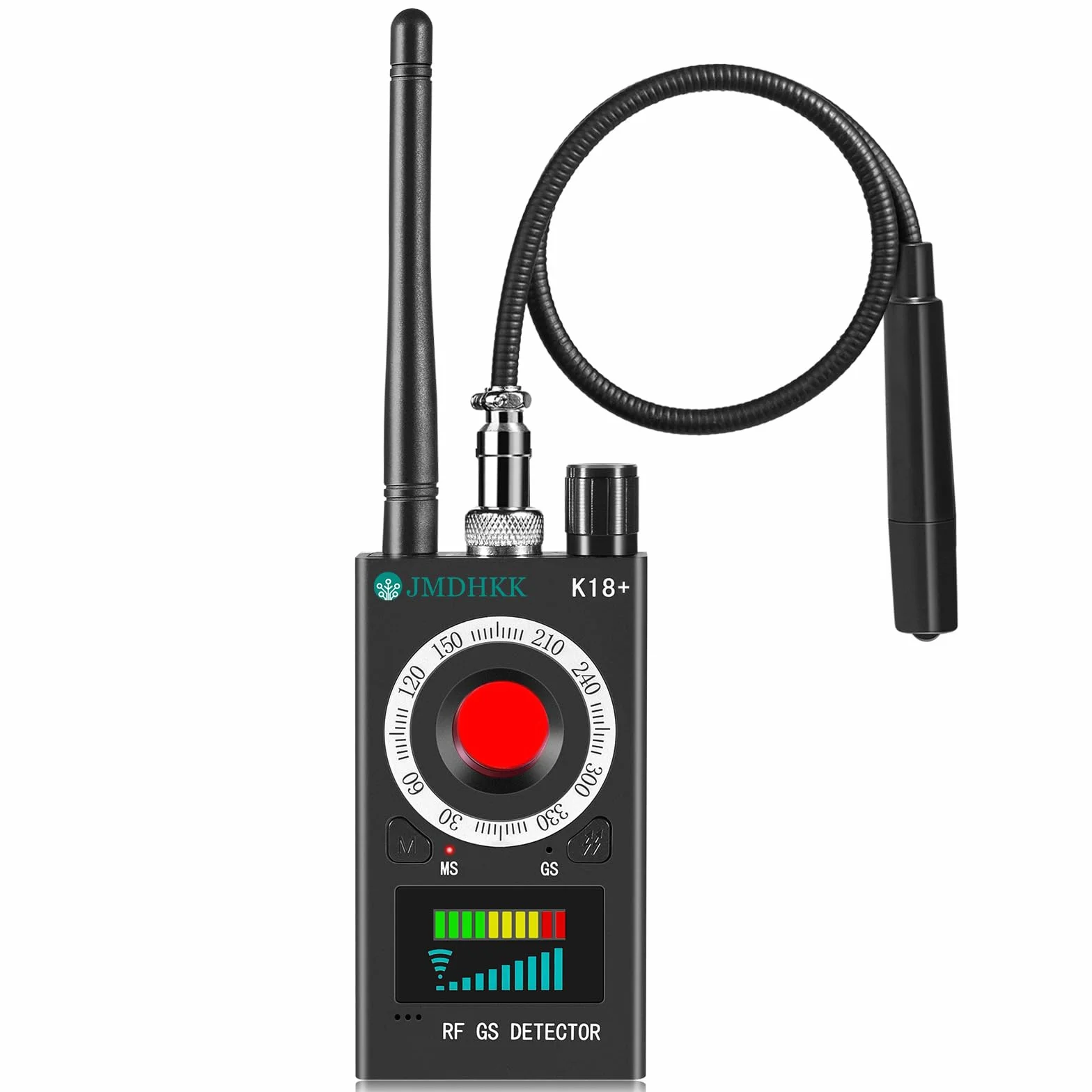 JMDHKK K18+ Détecteur de Signaux RF avec Détection Magnétique et Optique des Lentilles – Appareil de Protection de la Vie Privée pour Maison, Bureau, Hôtel et Voyage (Noir)