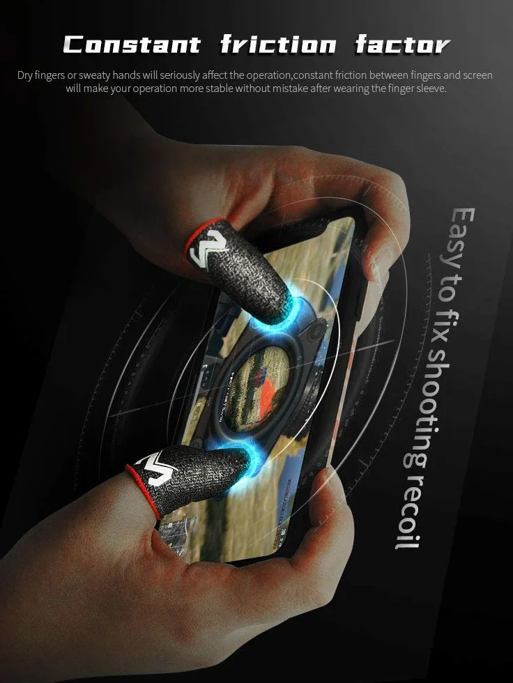 Paquet De 6 Pubg Mobile Finger, Witbicg Gants Gaming Gant Doigt Toucher Soyeux Parfait Résistant à La Transpiration - Parfait Pour Le Pouce Et l'Index, Compatible Avec Tous Les Appareils Mobiles