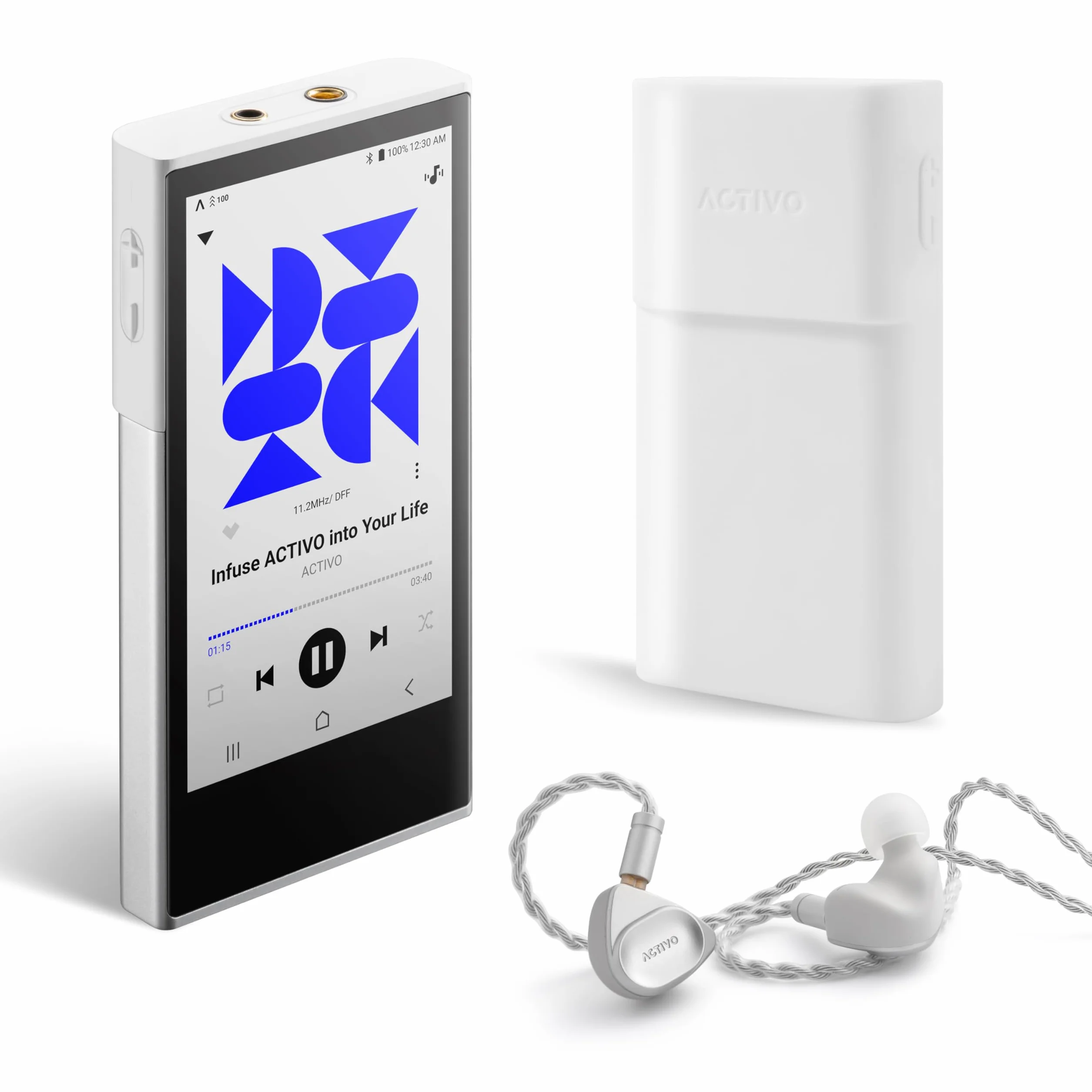 Activo P1 Lecteur Audio Numérique Kit Démarrage avec Écouteurs Volcano et Étui Protection