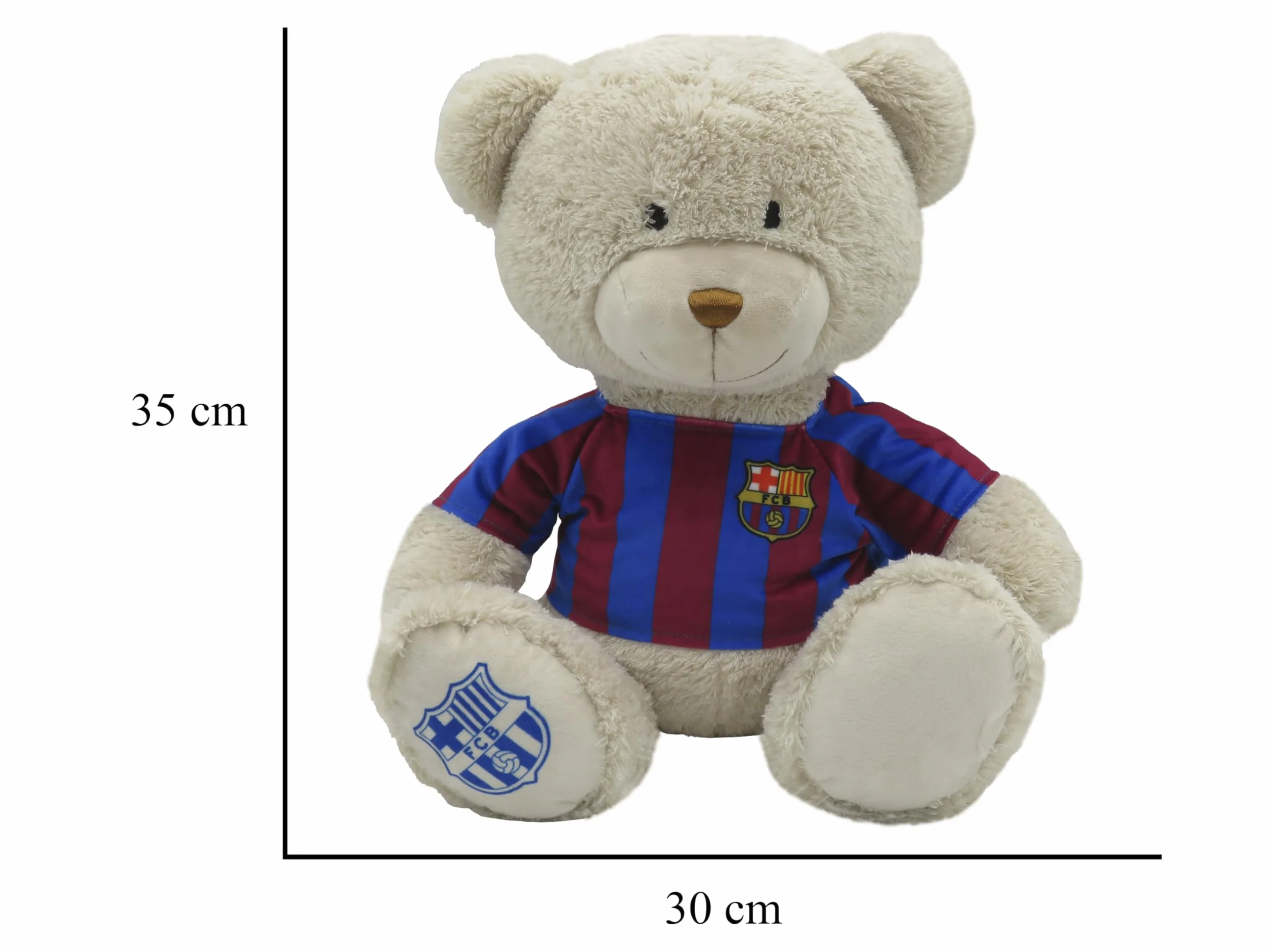 FC Barcelone Ours en Peluche 35 cm T-Shirt Barça Beige Officiel