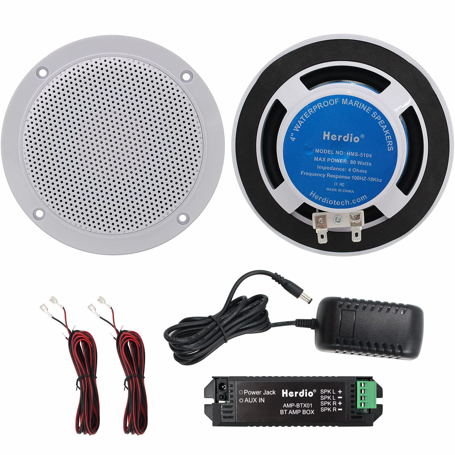 Herdio Kit de Haut-Parleur de Plafond Bluetooth Étanche