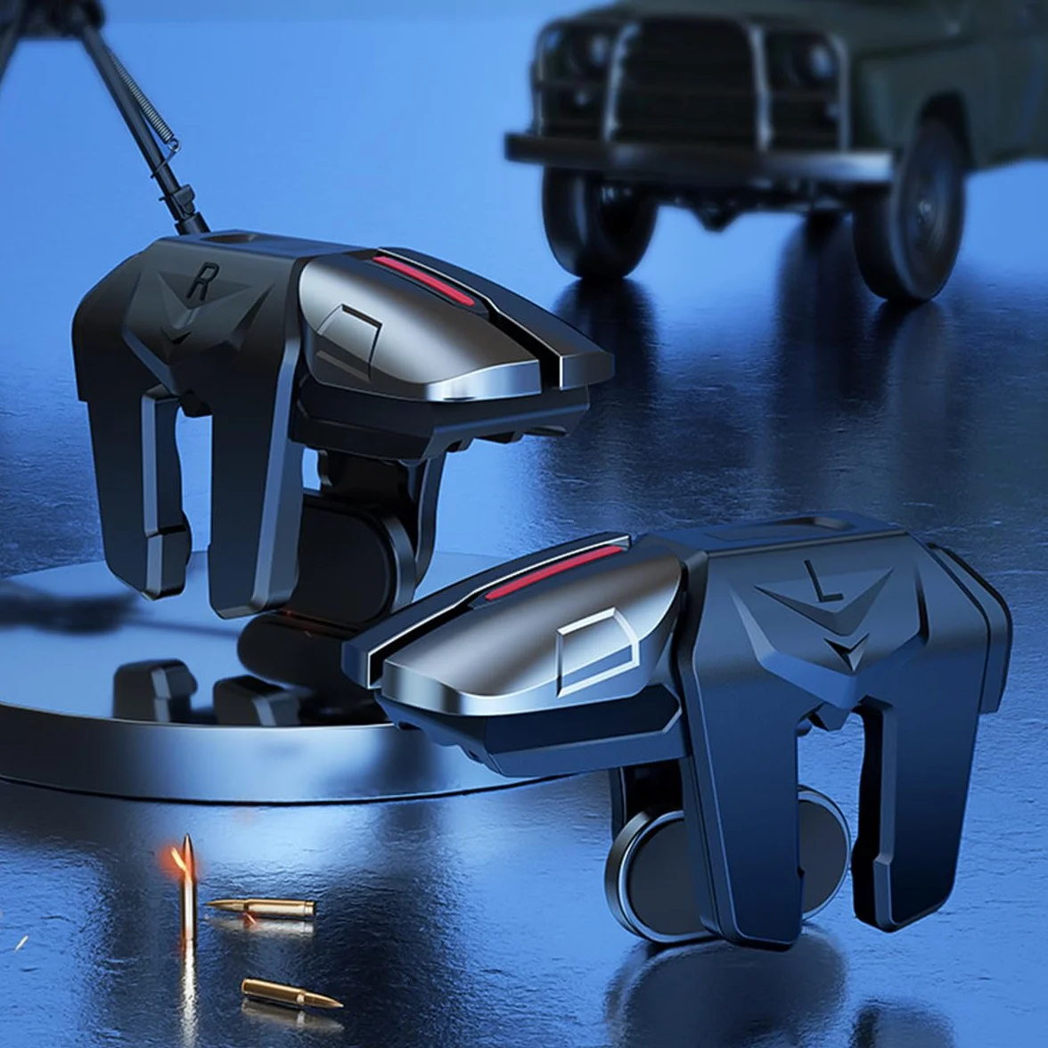 PUBG Mobile Controller 4 Triggers Phone Game Controller Compatible avec les téléphones portables Android iPhone iOS