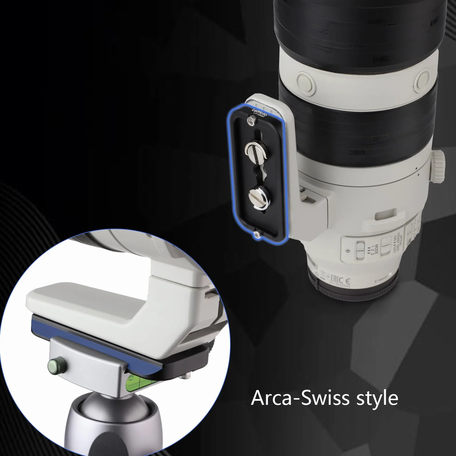 Leftfoto Plaque d'objectif pour Sony FE 200-600 mm f/5.6-6,3 G OSS (SEL200600G) Objectif de Remplacement Pied Montage - Arca Style Suisse