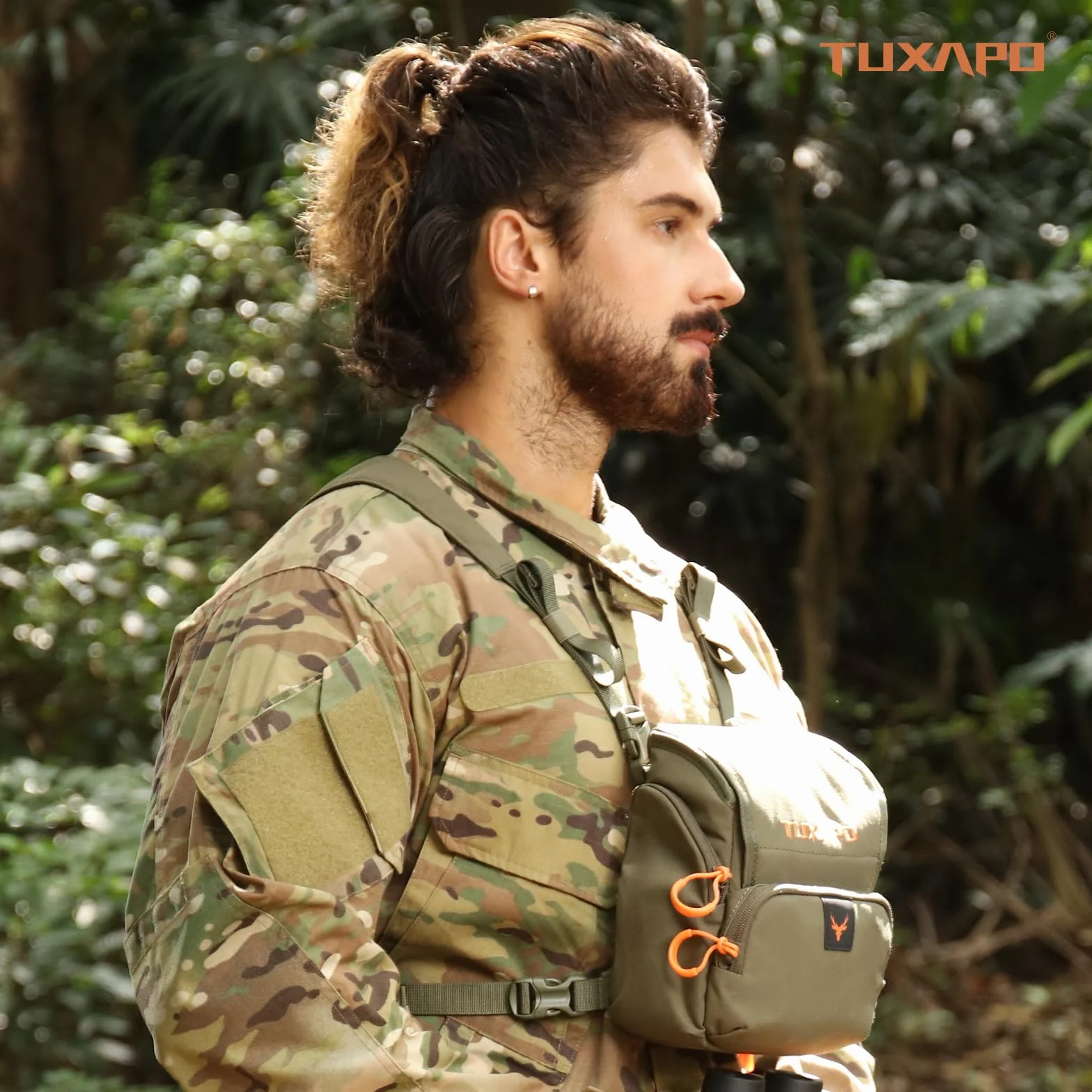 Harnais Binoculaire Poitrine Pack avec Pochette Télémètre pour Chasse Randonnée Tir