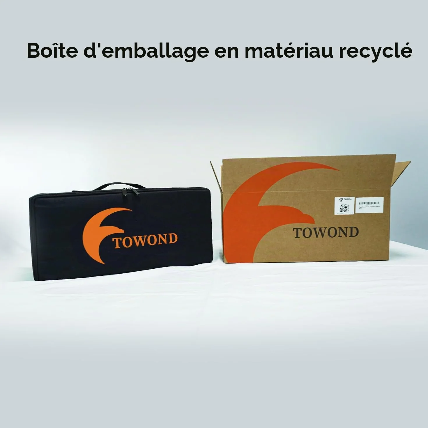 Towond Écran de Projection 120 Pouces Portatif 16:9 HD avec Support et Sac de Transport