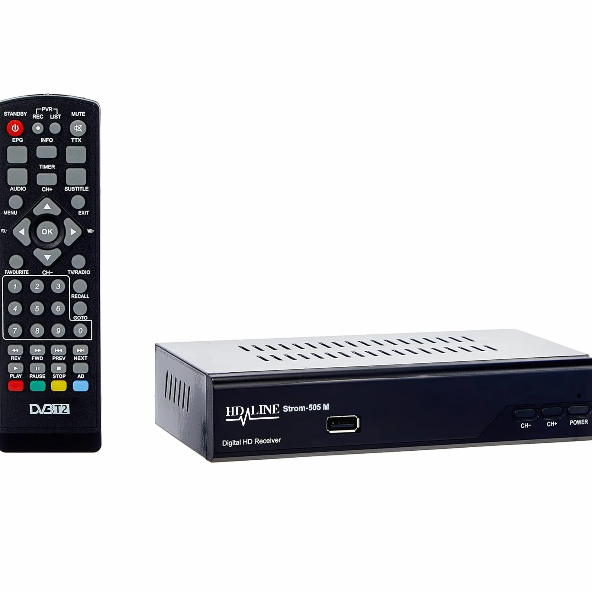Strom 505 Décodeur TNT HD pour TV, Récepteur TNT HD, Adaptateur TNT, Tuner TNT, HDMI, Noir