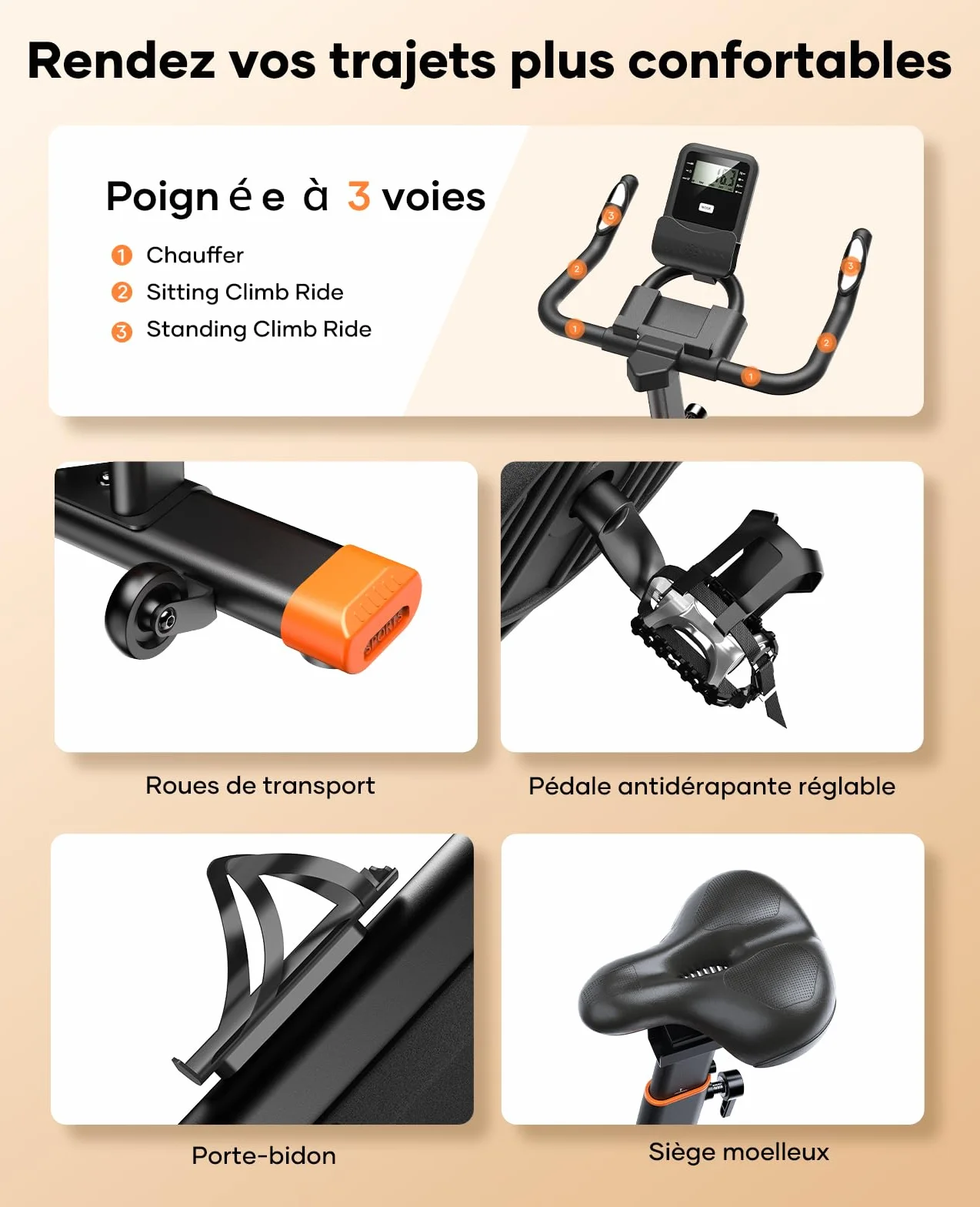 TOPUTURE Vélo d'Appartement Magnétique Connecté APP, Résistance Réglable Silencieux, 160KG
