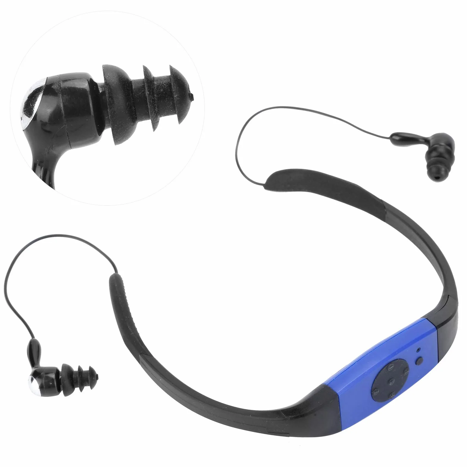 Mumisuto Lecteur MP3 Étanche IPX8 Casque Natation Radio FM Sports Nautiques
