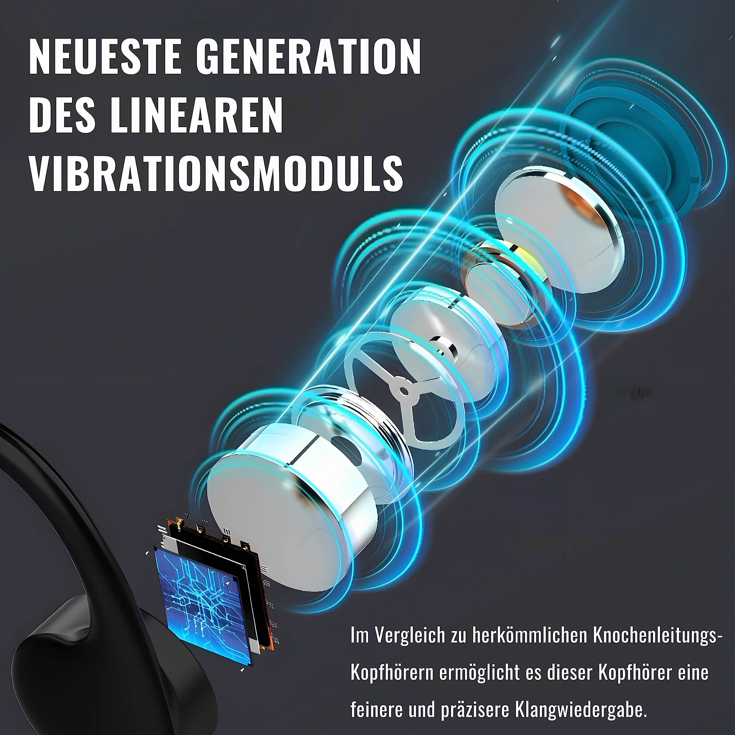 Casque de Natation sans Fil Bluetooth 5.3 IP68 32 Go MP3 Noir