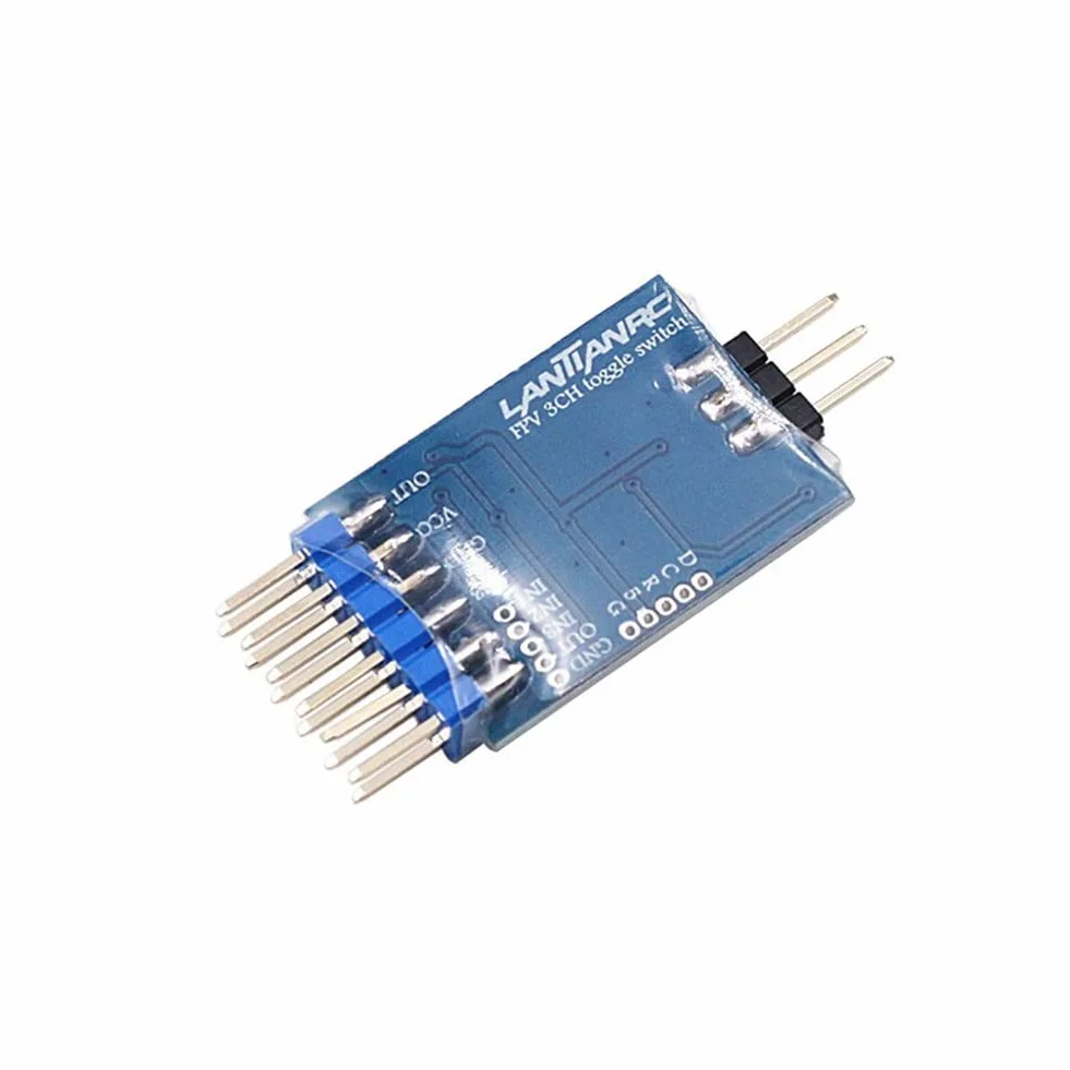 Marne Module de Commutation Vidéo à 3 Voies Module de Commutation Vidéo Bleu 5.8G Unité de Commutation Vidéo à 3 Canaux pour Caméra RC FPV
