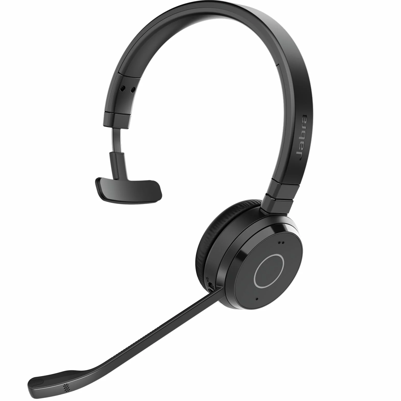 Jabra Evolve 65 Te (3e édition 2025) Micro-Casque Mono Bluetooth sans Fil, se connecte à 2 appareils, 16 h d’autonomie, Micro antibruit, Adaptateur USB-A, certifié MS Teams, Noir
