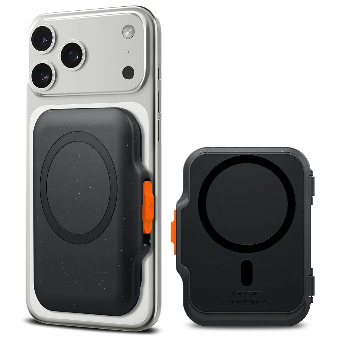 Spigen TinTap MagFit+ Porte-Cartes Magnétique Compatible iPhone 17/16/15/14/13/12 Magsafe Wallet