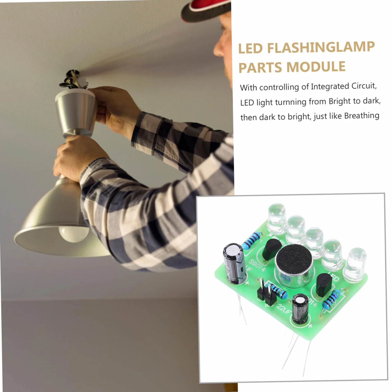 Uonlytech - Module Acoustique LED - Module Clignotant LED lumière Flash Lustre LED DIY Respirer des pièces légères Module de pièces de Lampe Clignotante LED Tons de Terre dirigé Positionner