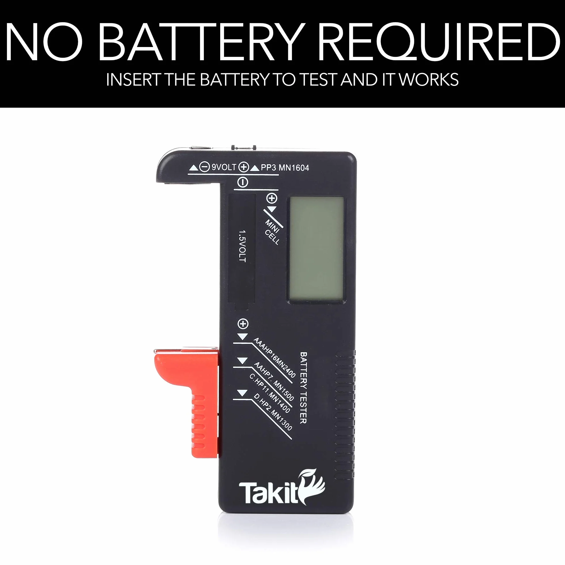 Takit Testeur de Piles Numérique pour AA AAA C D PP3 9V 1.5V Piles Bouton