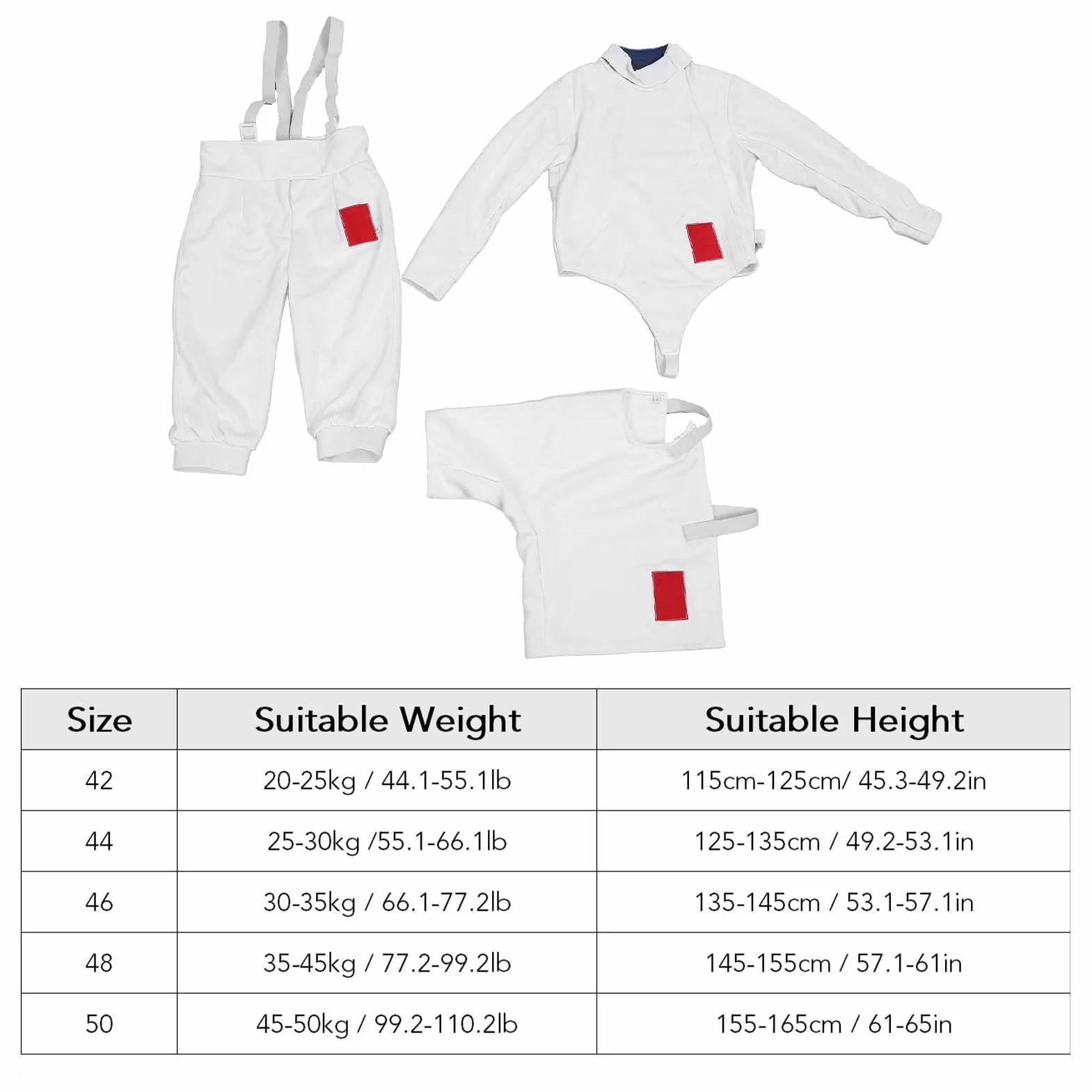 Gilet de Veste Uniforme d'Escrime pour Enfant Foil Epee Kid