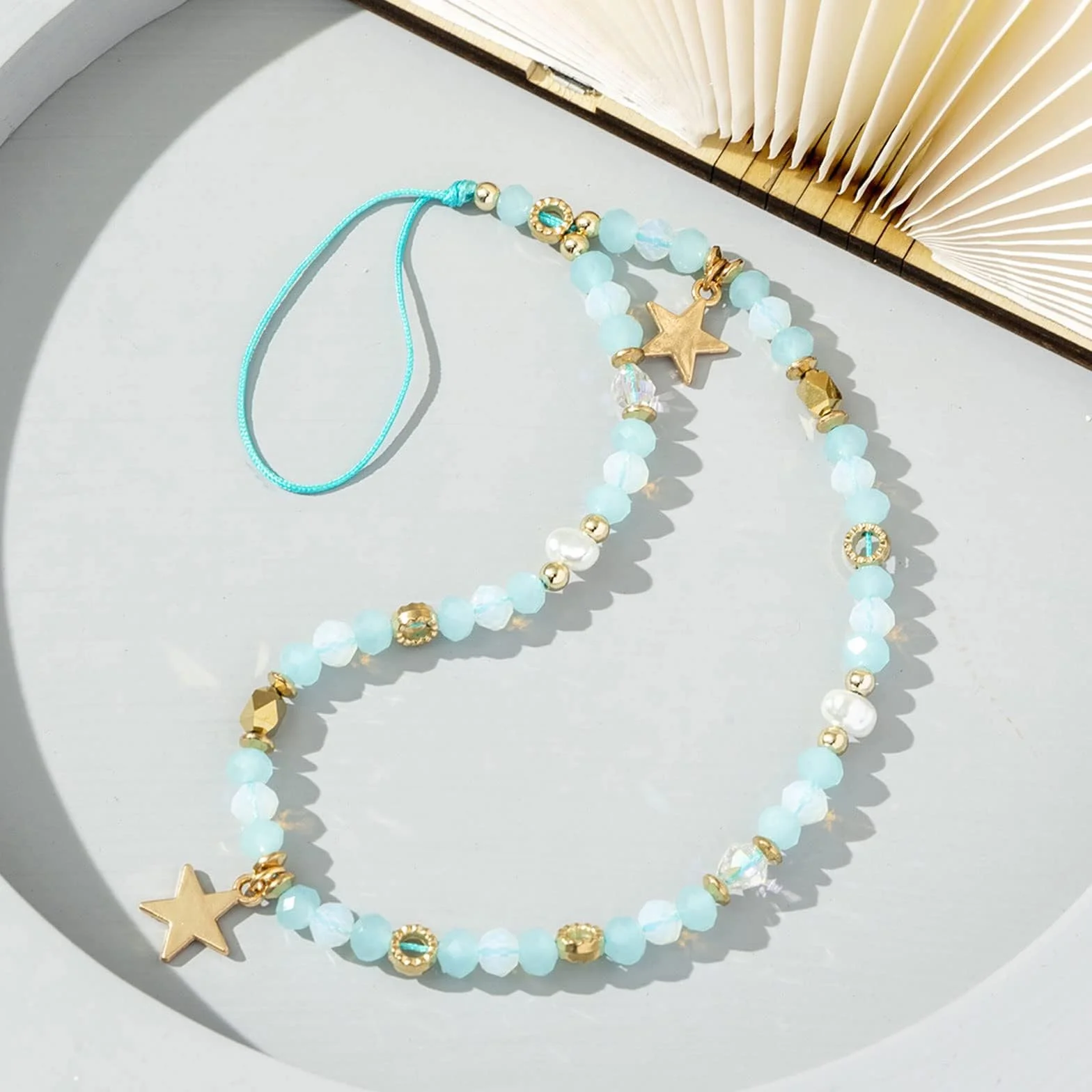WaTudouYe Chaîne de perles pour téléphone - Bijoux pour téléphone - Anti-perte - Cordon pour téléphone - Corde en étoile - Pendentif pour téléphone - Lanyard pour téléphone pour femmes et filles