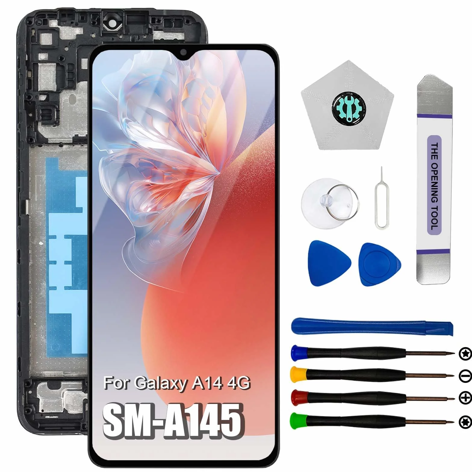 Écran pour Samsung Galaxy A14 4G, Écran de Remplacement LCD Tactile SM-A145F avec Cadre