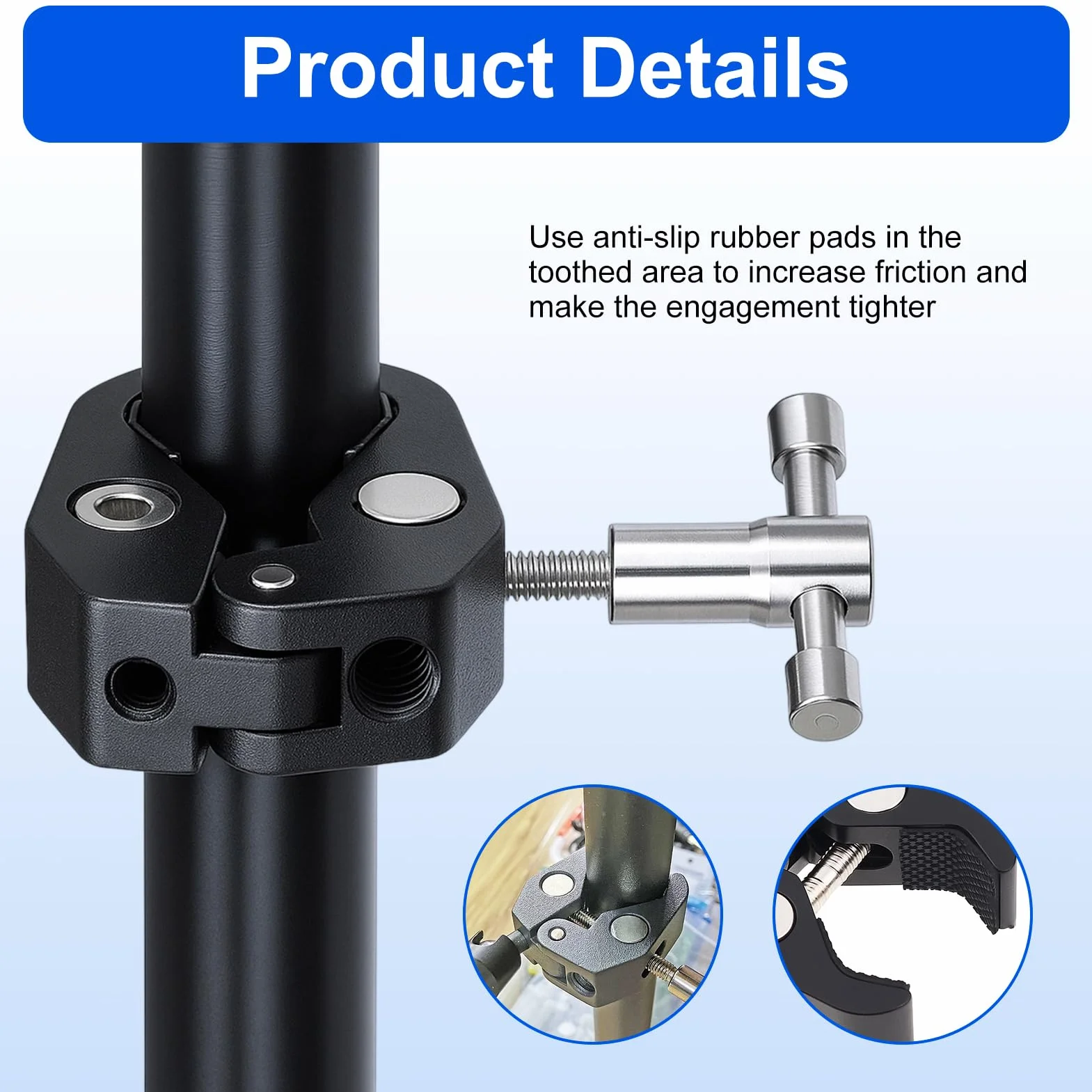 Lot de 2 Super Clamps pour appareil photo, Super Clamp avec bras magique, support de serrage universel pour filetages 1/4 et 3/8 pouces, alliage d'aluminium robuste, pinces antidérapantes pour apparei