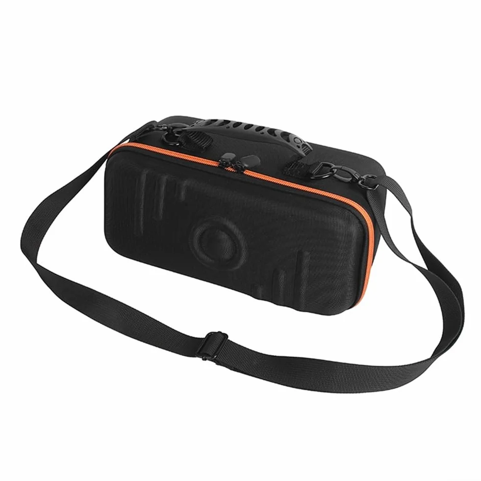 Étui de rangement en EVA avec fermeture éclair sécurisée pour protection contre les chocs pour haut-parleur Marshall Middleton II étanche pour une utilisation en extérieur (noir + orange)